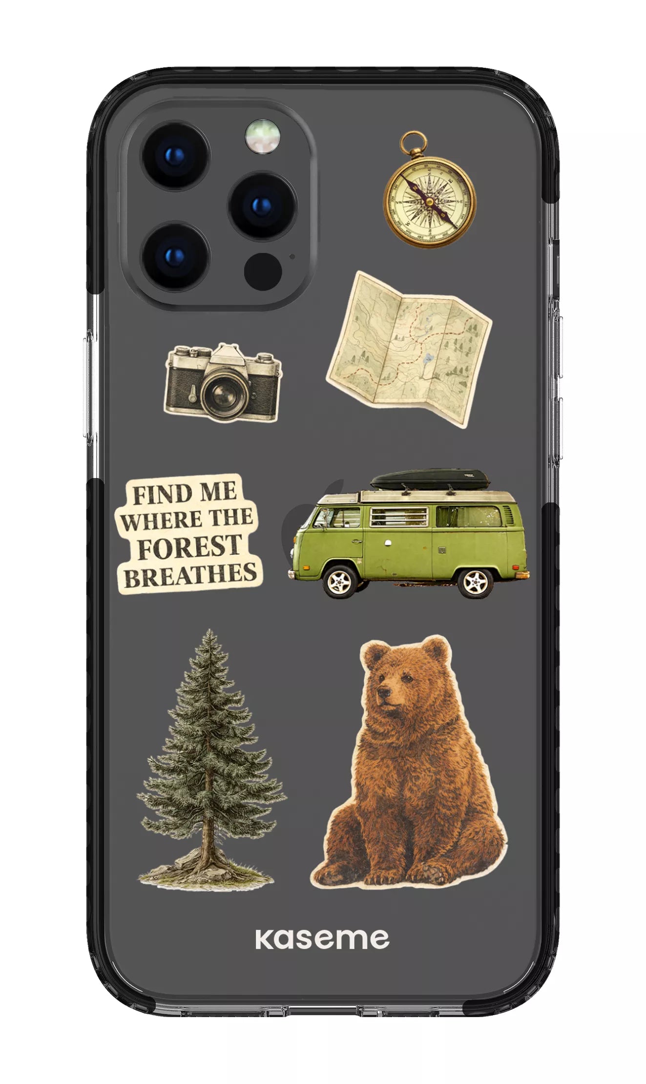 iPhone 12 Pro Max Clear Case - Black Roamer Clear Case -