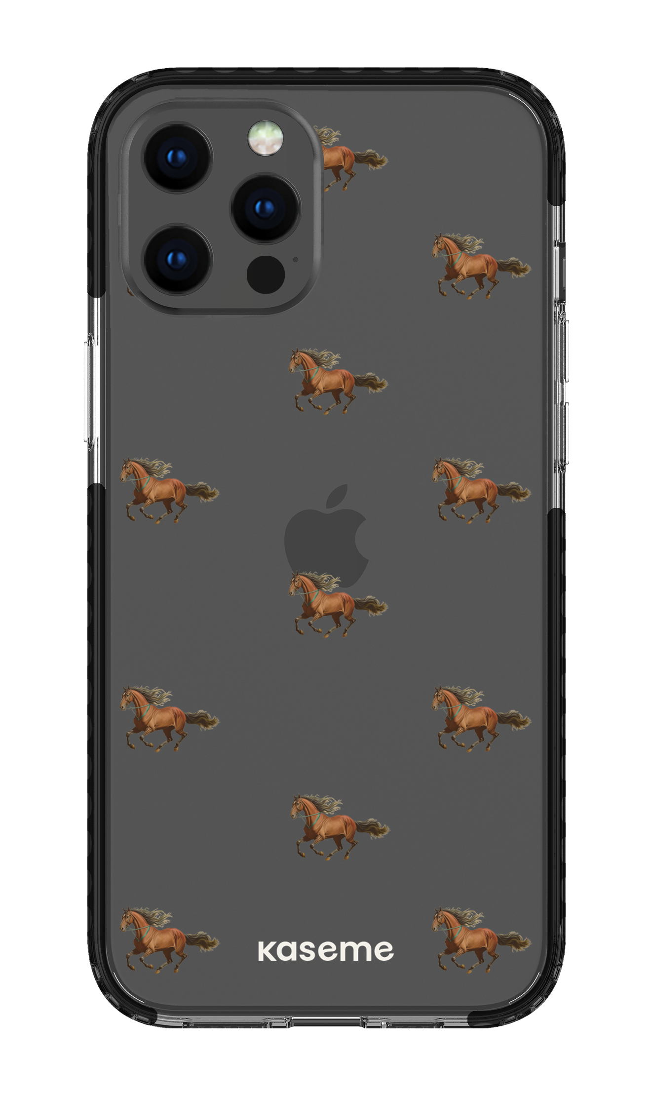 iPhone 12 Pro Max Clear Case - Black Saddle Clear Case -