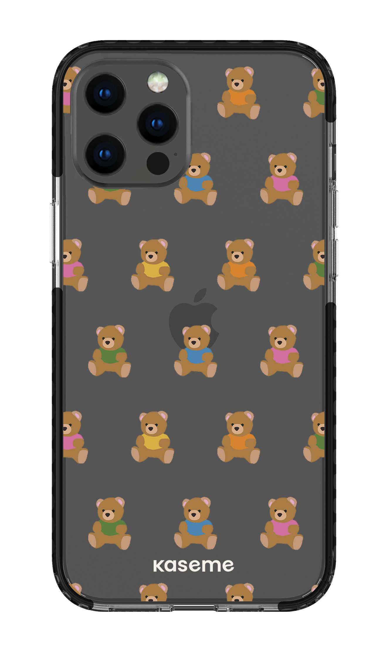 iPhone 12 Pro Max Clear Case - Black Teddy Clear Case -