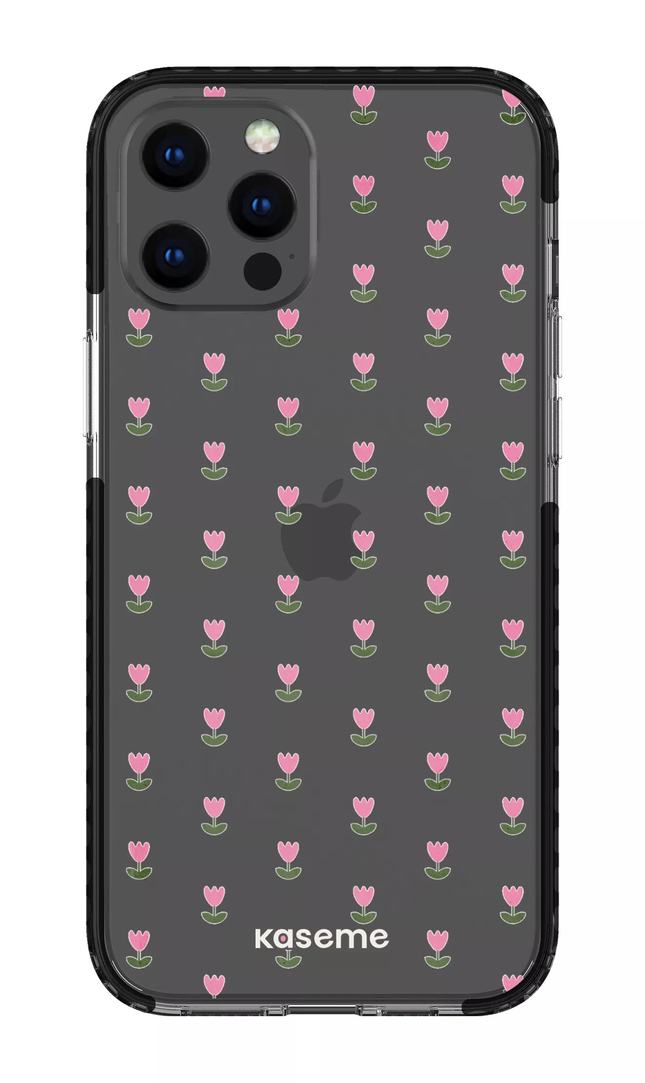 iPhone 12 Pro Max Clear Case - Black Triumph Pink Clear Case -