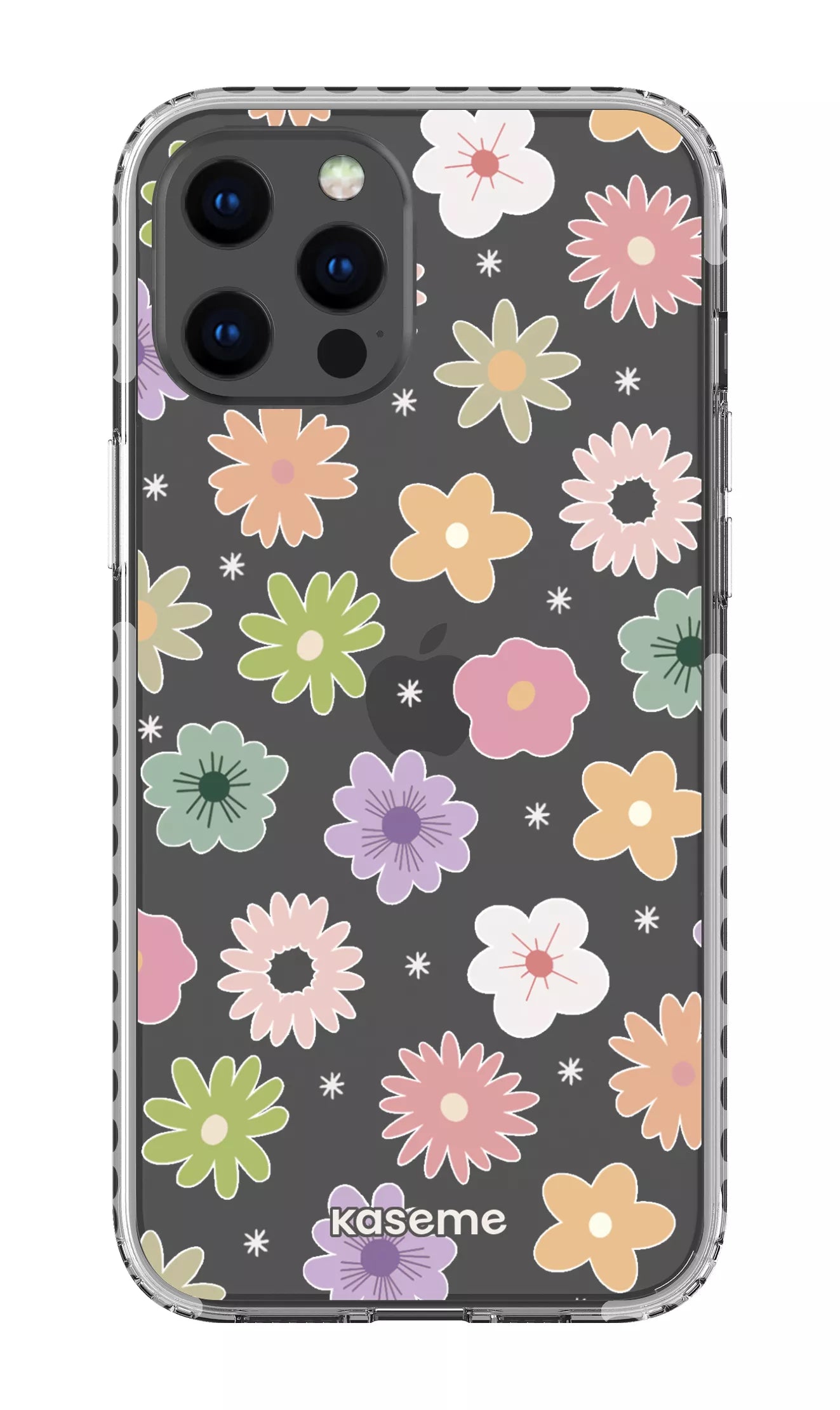 iPhone 12 Pro Max Clear Case - White Adore small Clear Case -