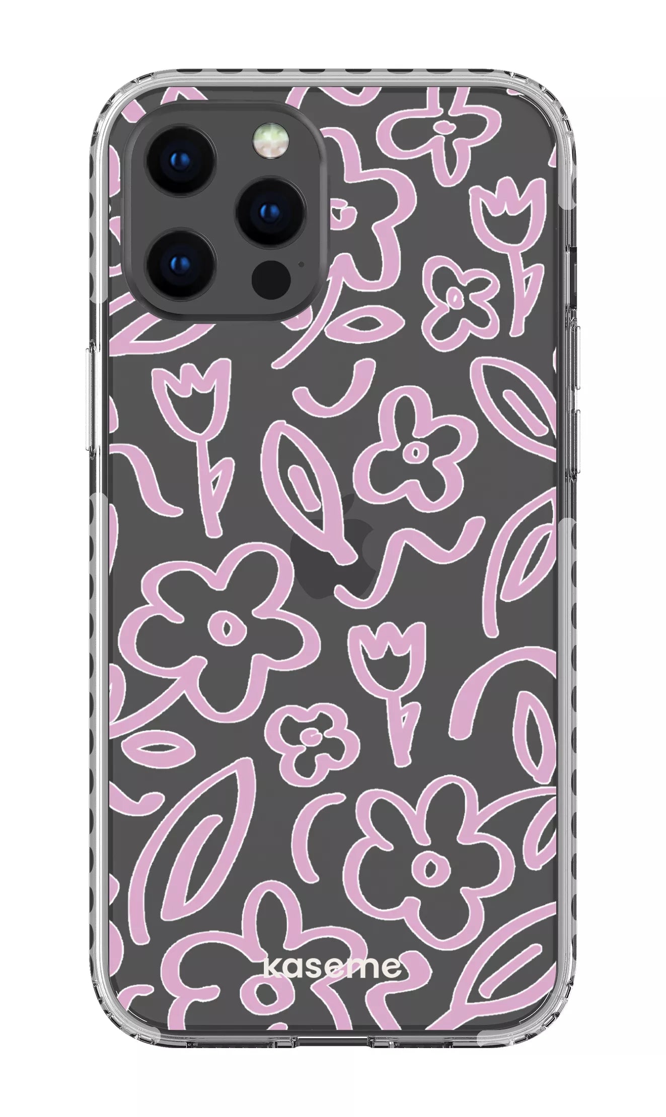 iPhone 12 Pro Max Clear Case - White Brooklyn pink Clear Case -