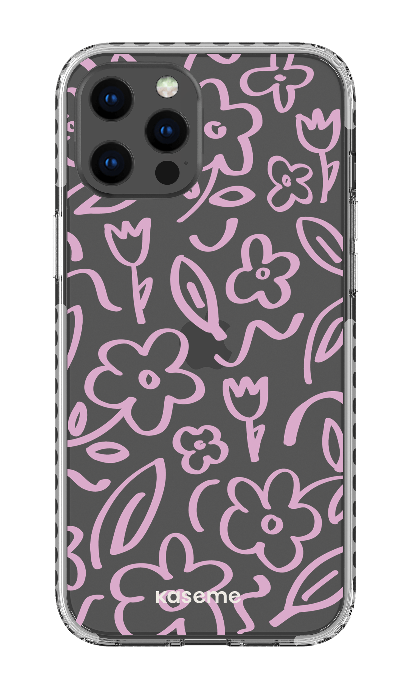 iPhone 12 Pro Max Clear Case - White Brooklyn pink clear case -