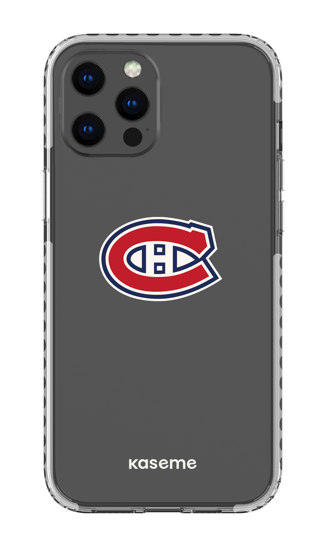 iPhone 12 Pro Max Clear Case - White Canadiens Logo Clear -