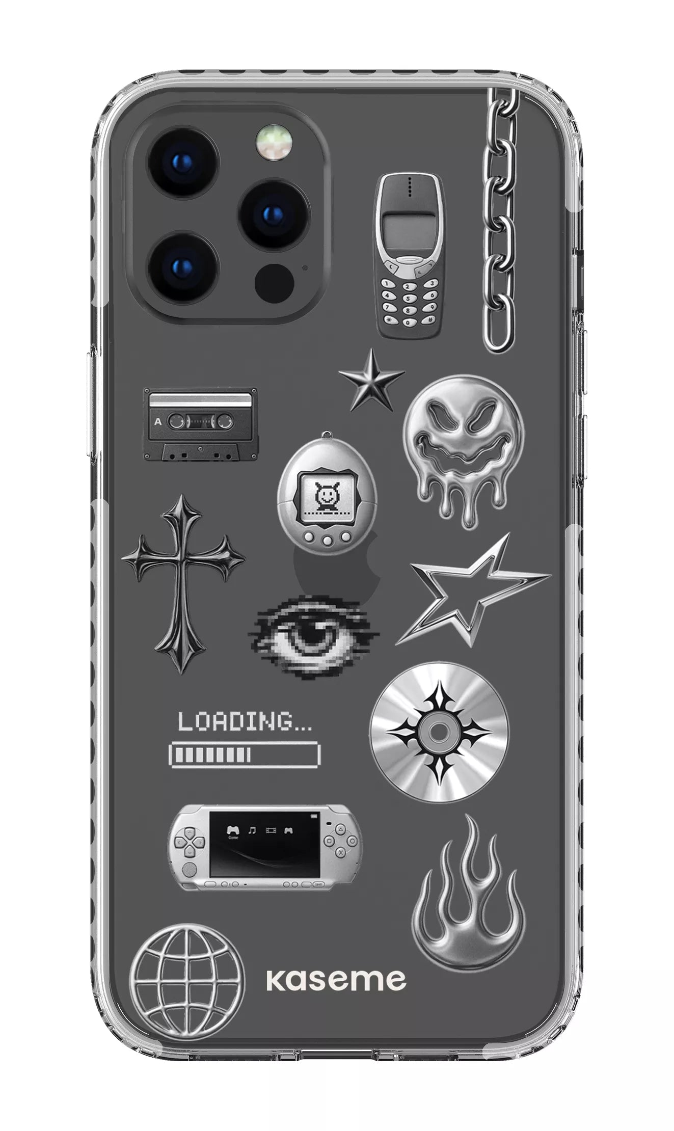 iPhone 12 Pro Max Clear Case - White Chrome Clear Case -