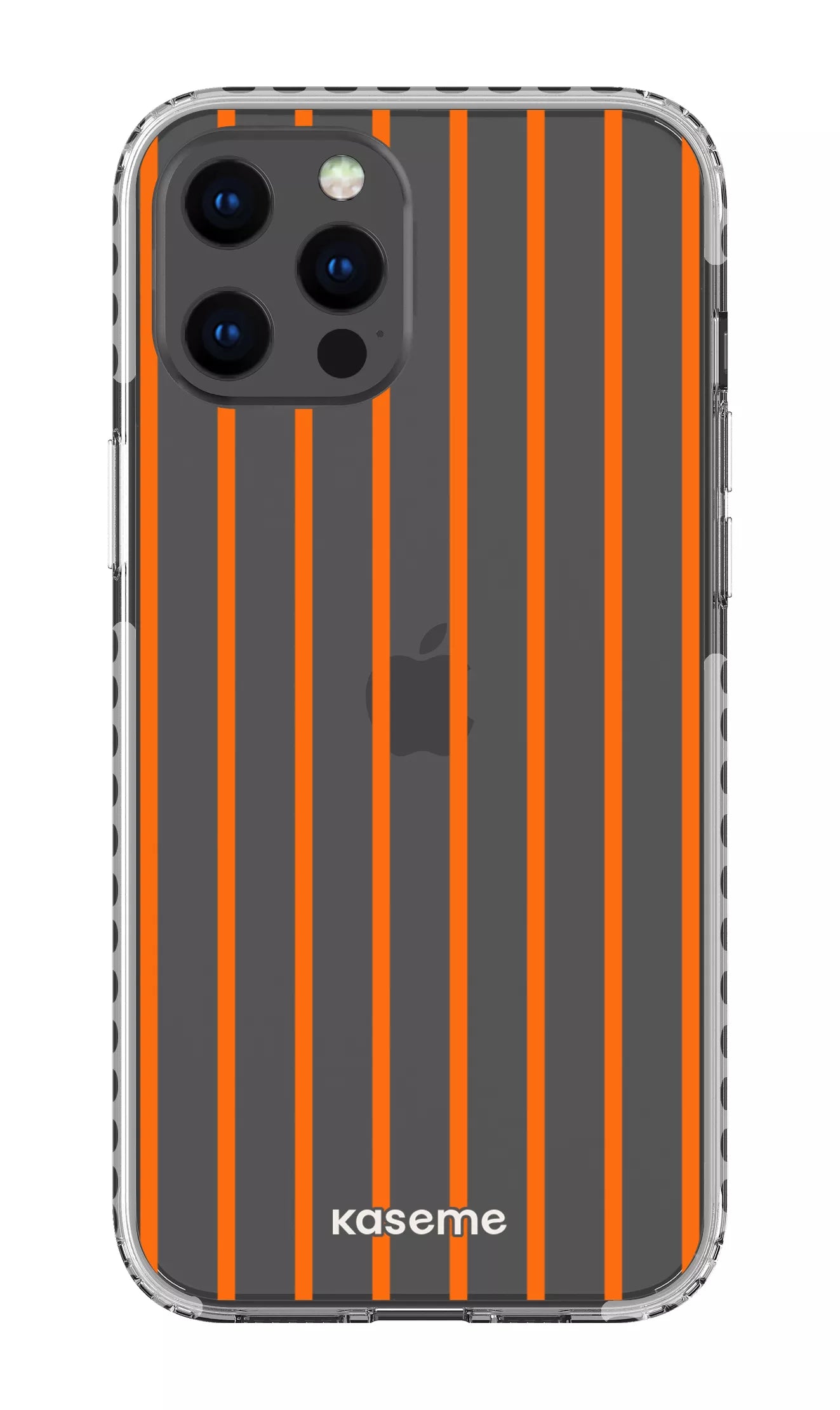 iPhone 12 Pro Max Clear Case - White Dolce Striscia Orange Clear Case -