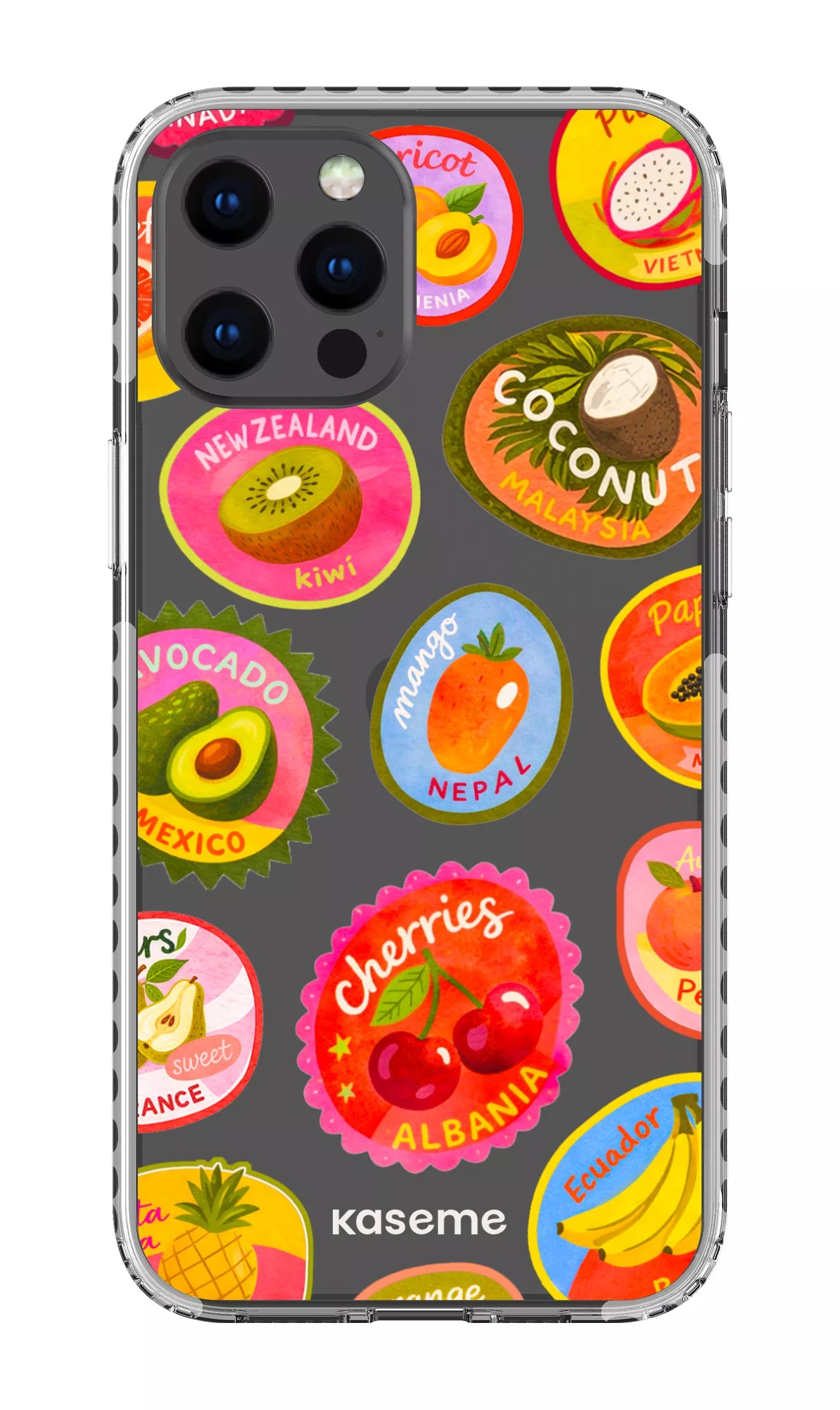 iPhone 12 Pro Max Clear Case - White Frutti Clear Case -