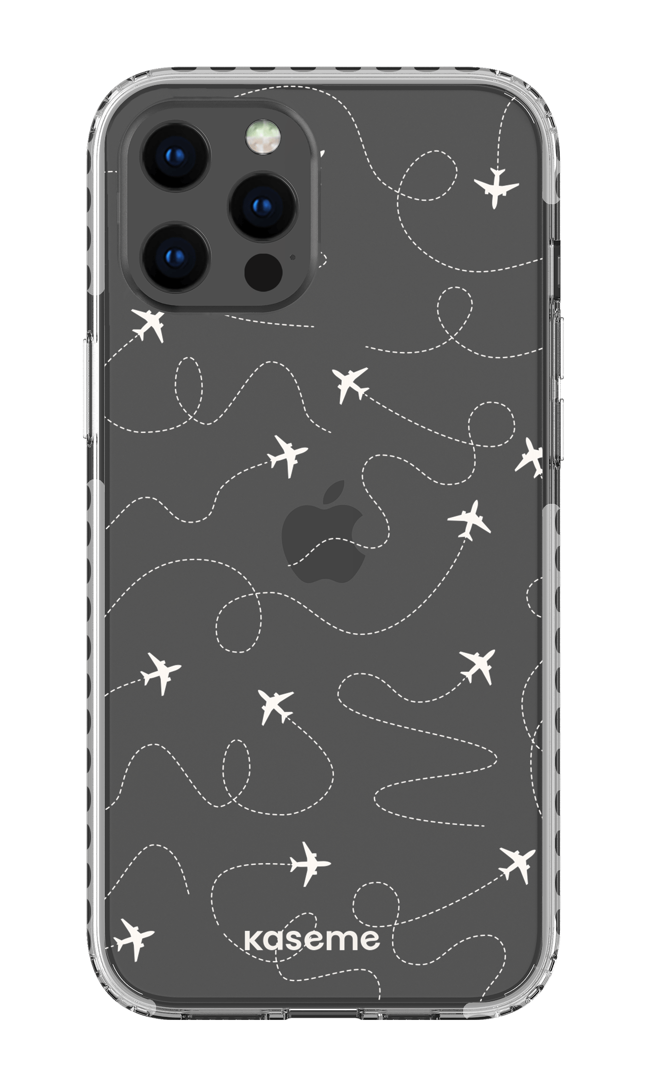 iPhone 12 Pro Max Clear Case - White Globetrotter Clear Case -