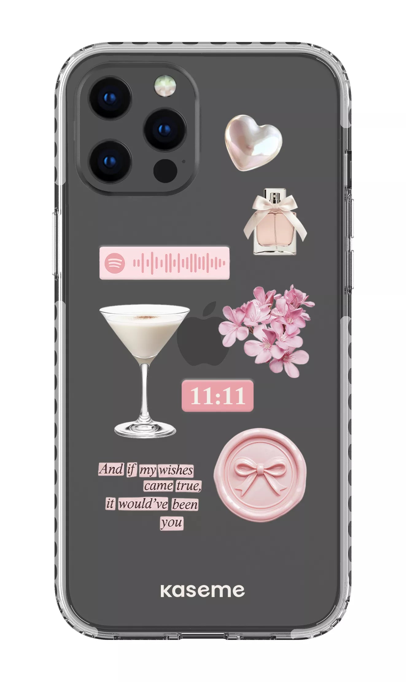 iPhone 12 Pro Max Clear Case - White Love Letters Clear Case -