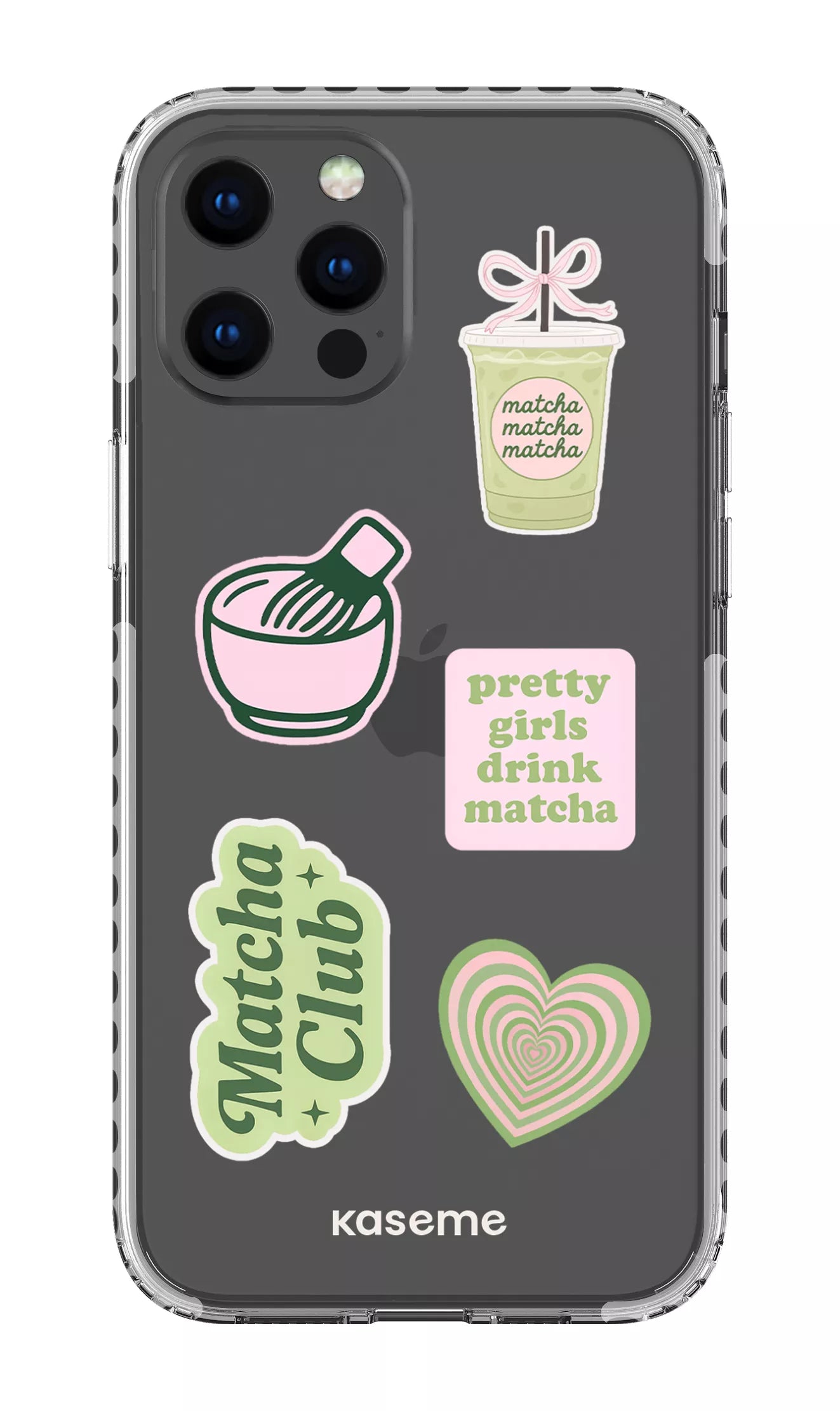 iPhone 12 Pro Max Clear Case - White Matcha Clear Case -