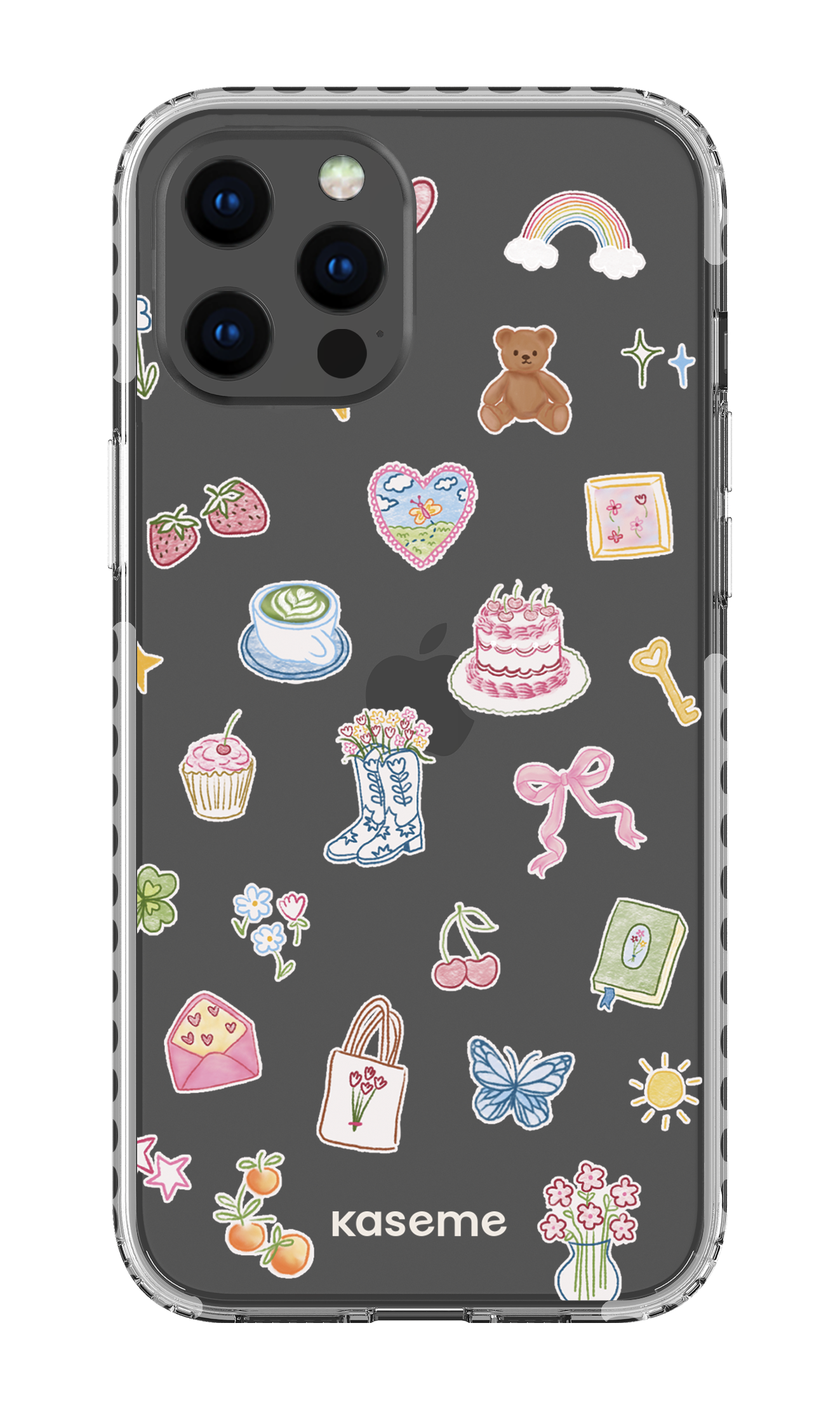 iPhone 12 Pro Max Clear Case - White Poetry Clear Case -