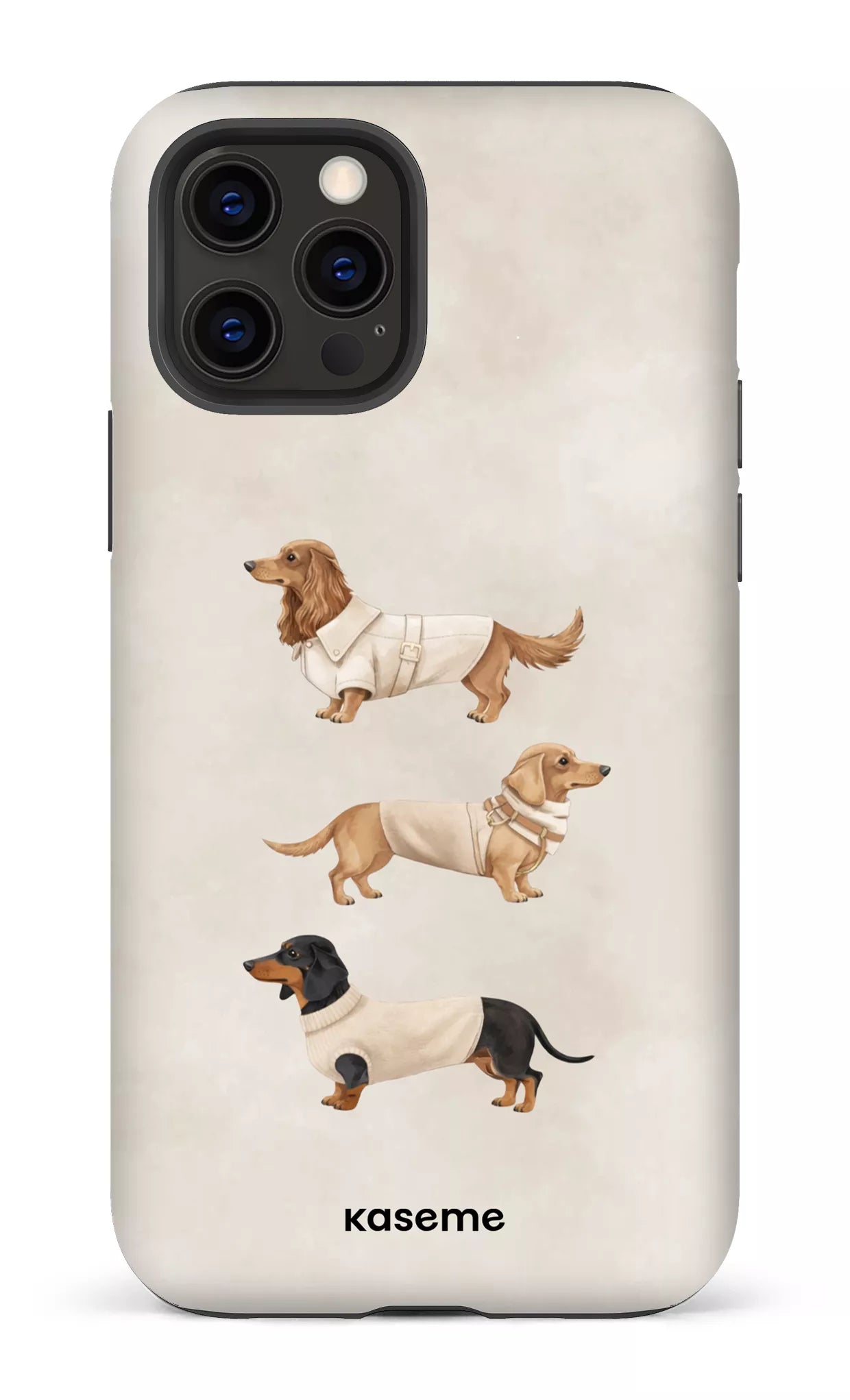iPhone 12 Pro Tough Matte Doxies Club Beige -