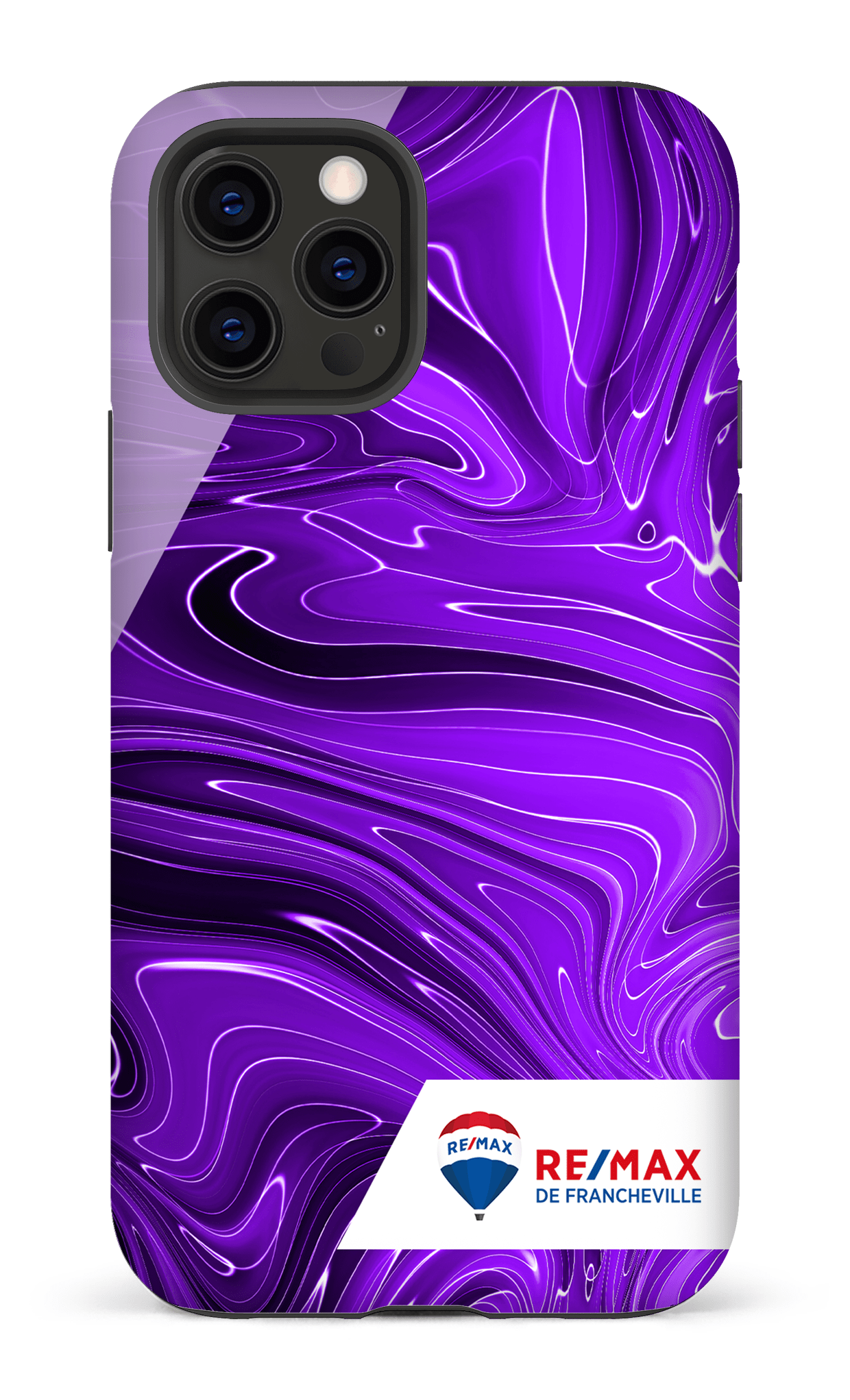 iPhone 12 Pro Tough Matte Peinture marbrée sombre violette de Francheville -
