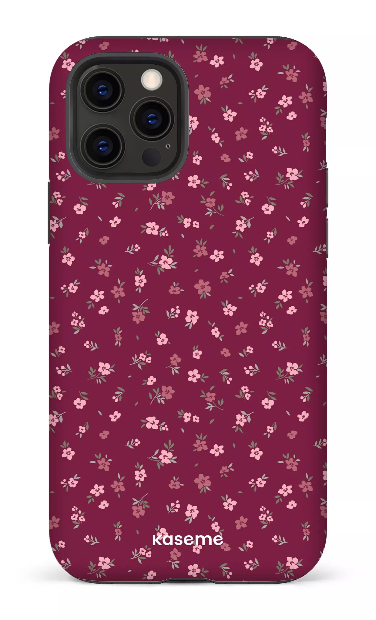 iPhone 12 Pro Tough Matte Porcelain Blossom Burgundy -