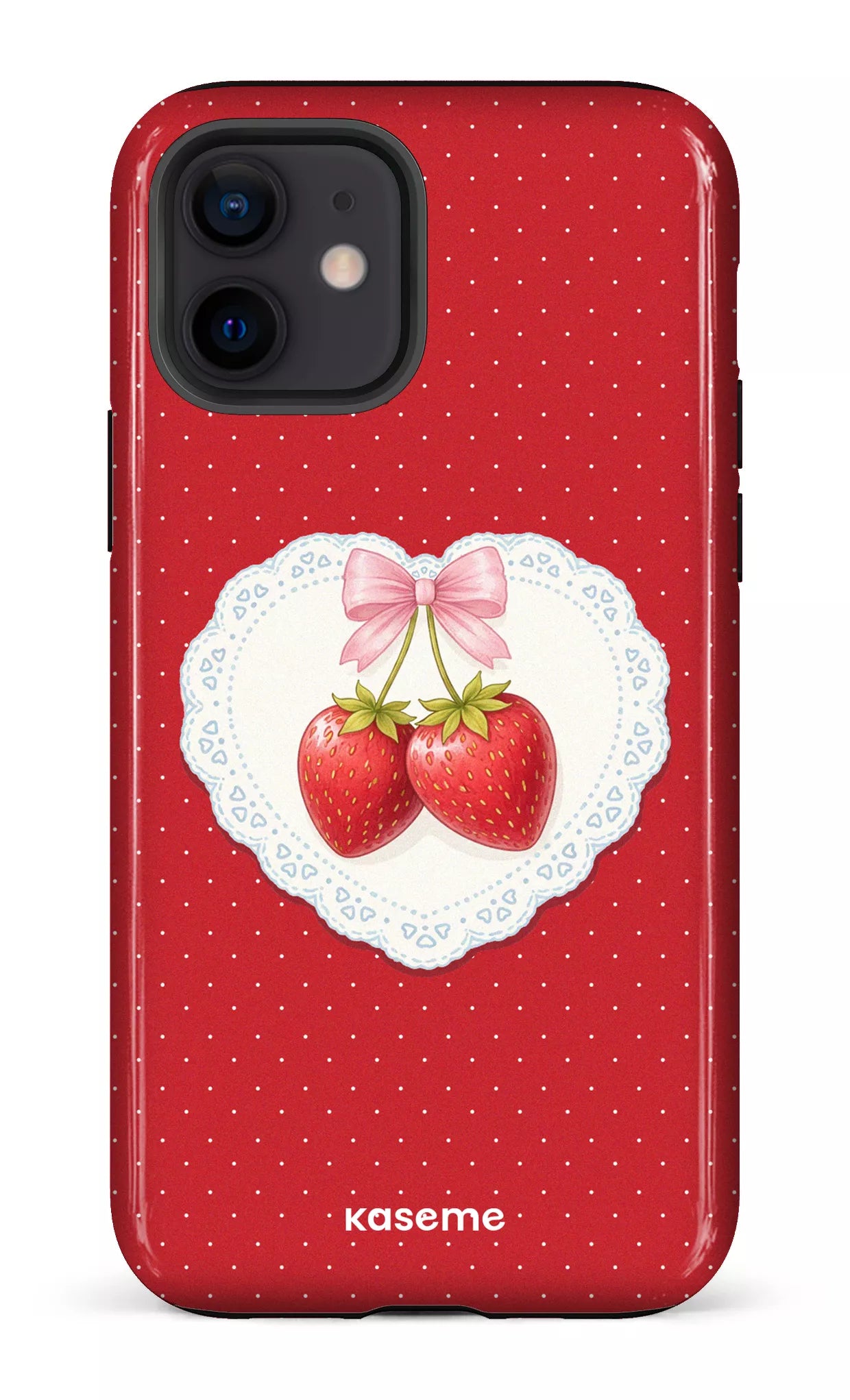 iPhone 12 Tough Fresa Lace Red -