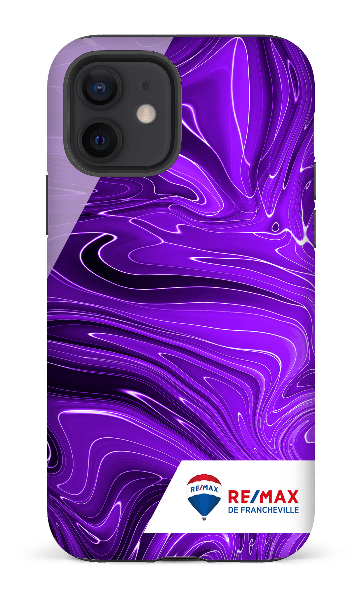 iPhone 12 Tough Matte Peinture marbrée sombre violette de Francheville -