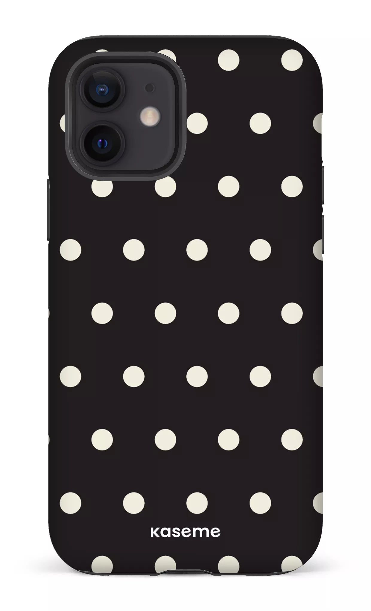 iPhone 12 Tough Matte Polka Black -