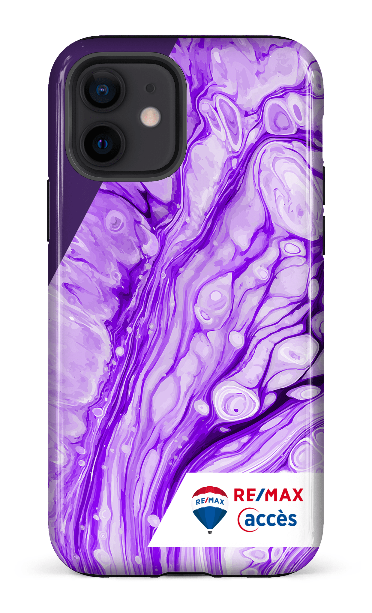 iPhone 12 Tough Peinture marbrée claire violette -