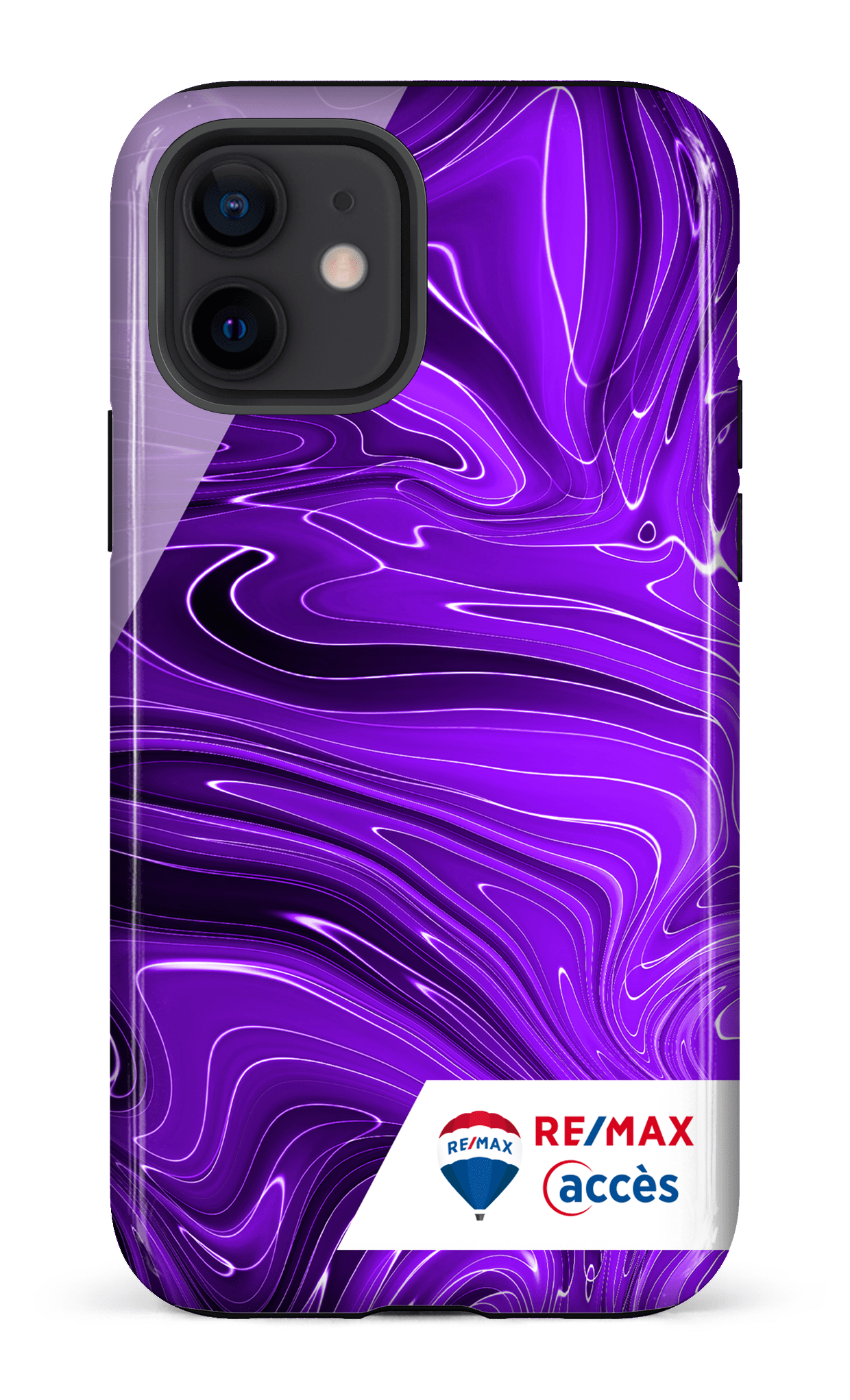 iPhone 12 Tough Peinture marbrée sombre violette -