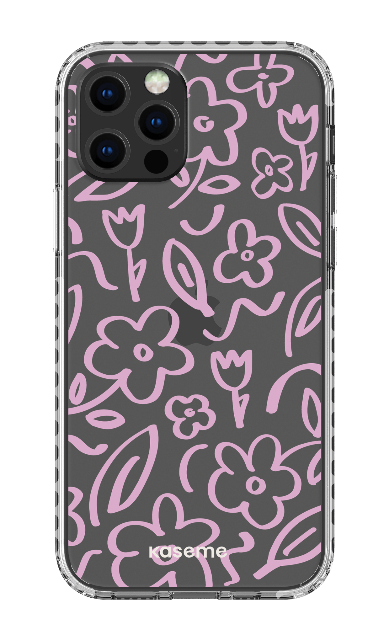 iPhone 12 pro Clear Case - White Brooklyn pink clear case -