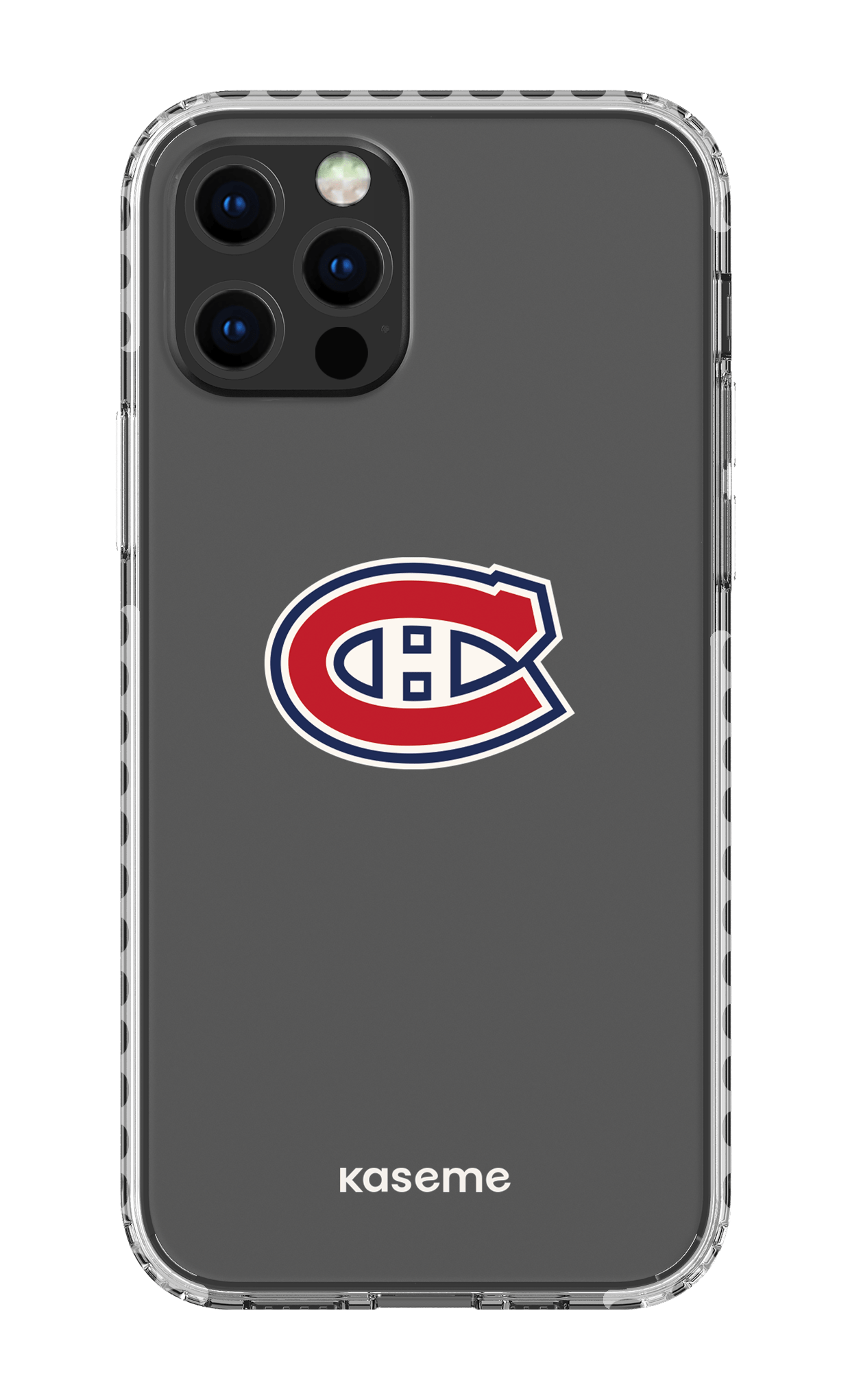 iPhone 12 pro Clear Case - White Canadiens Logo Clear -