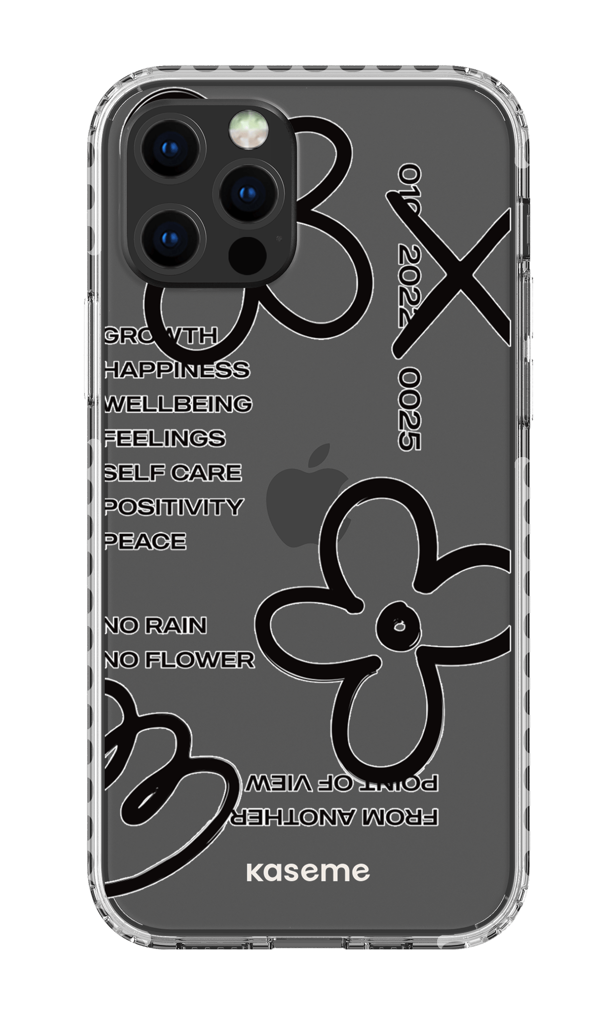 iPhone 12 pro Clear Case - White Feelings black Clear Case -