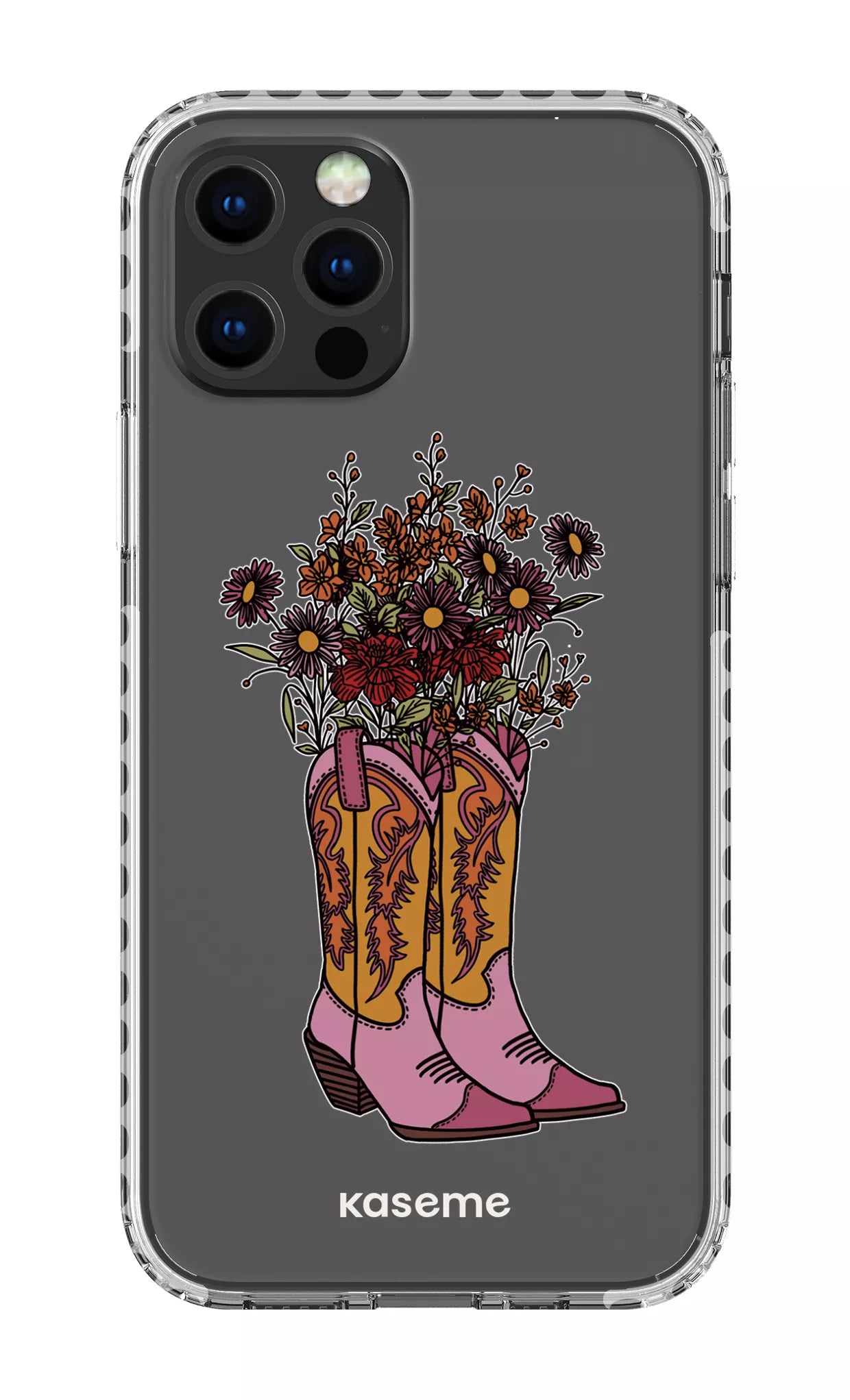 iPhone 12 pro Clear Case - White Howdy Clear Case -