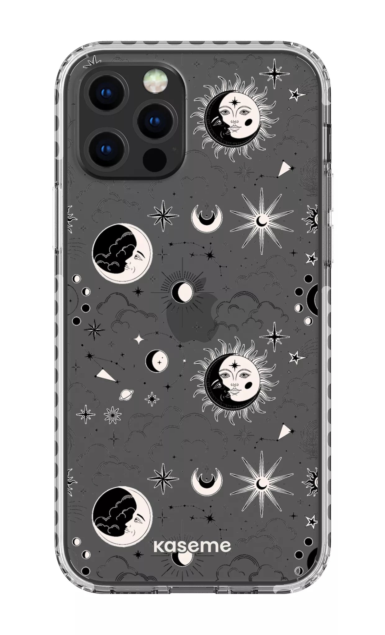 iPhone 12 pro Clear Case - White Milky Way Black Clear Case -