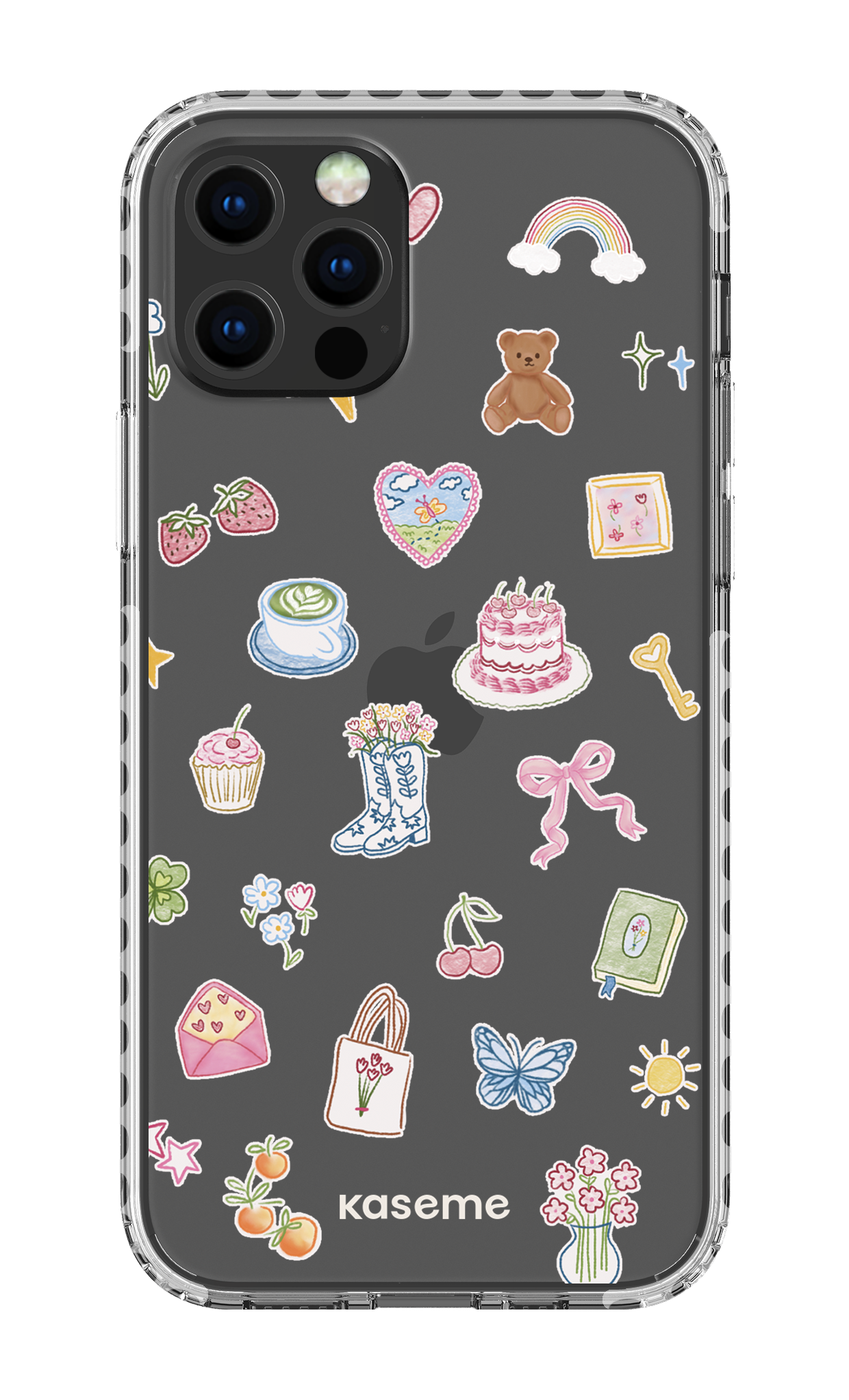 iPhone 12 pro Clear Case - White Poetry Clear Case -