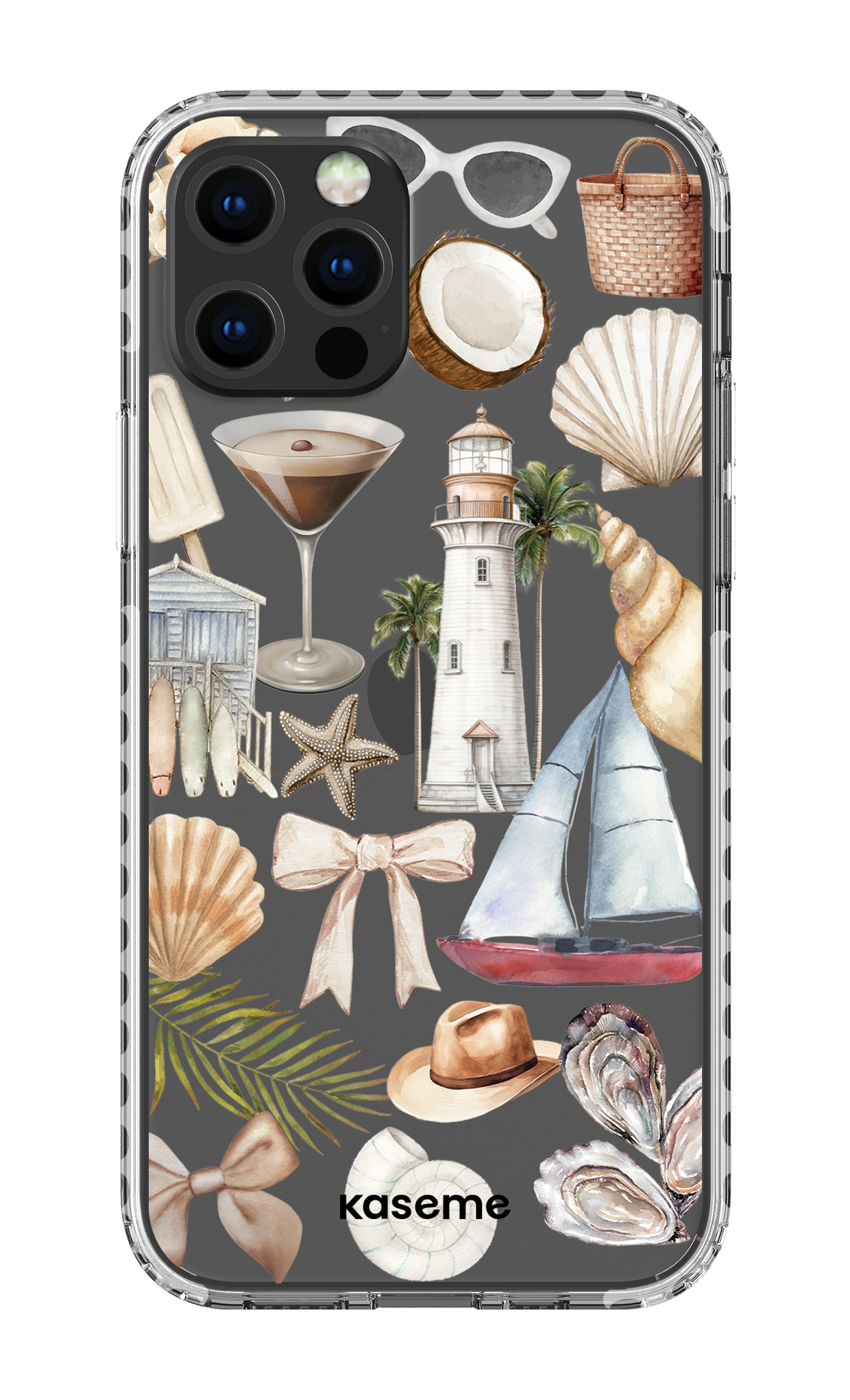 iPhone 12 pro Clear Case - White Riviera Clear Case -