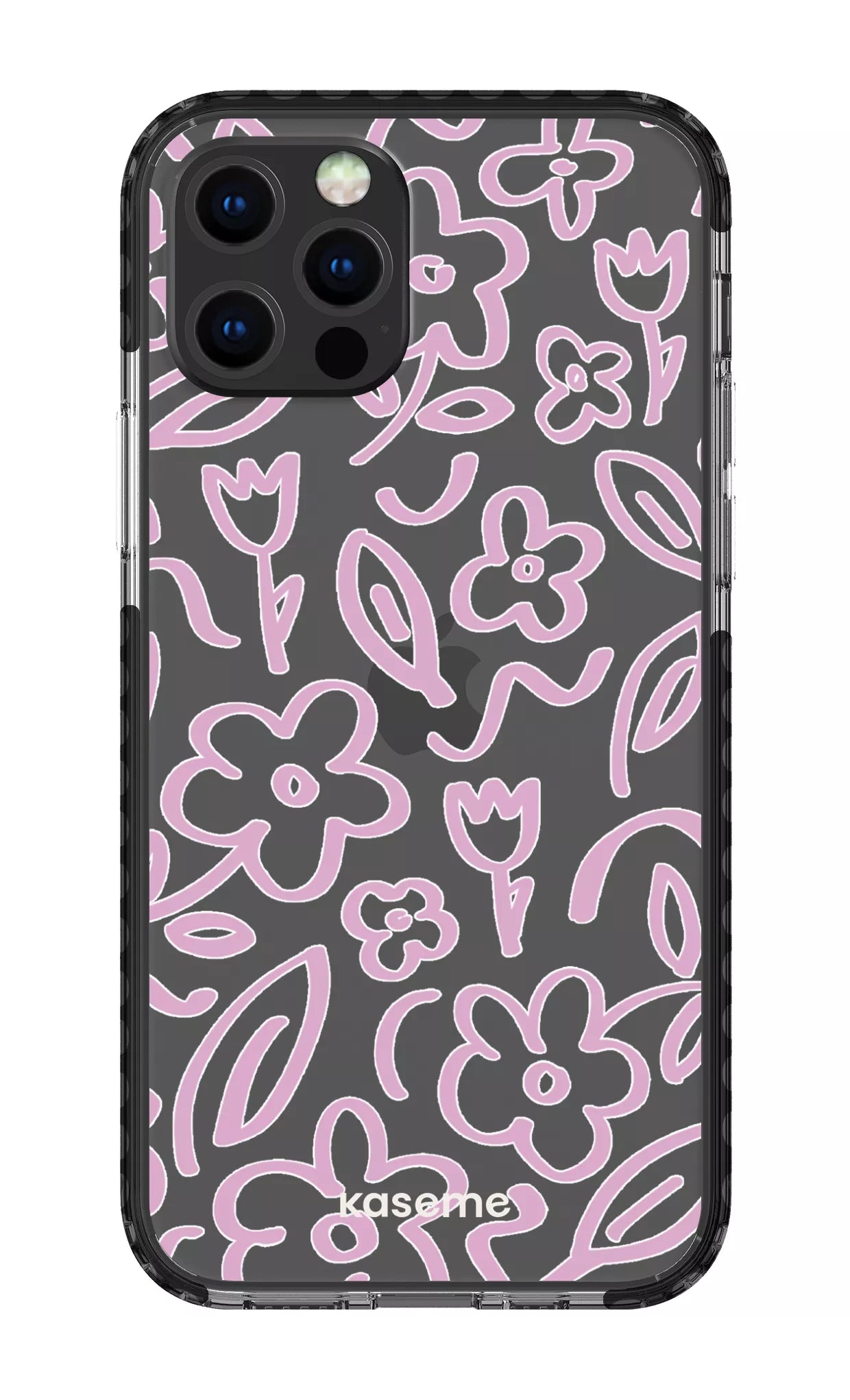 iPhone 12 pro Clear Case Black Brooklyn pink Clear Case -