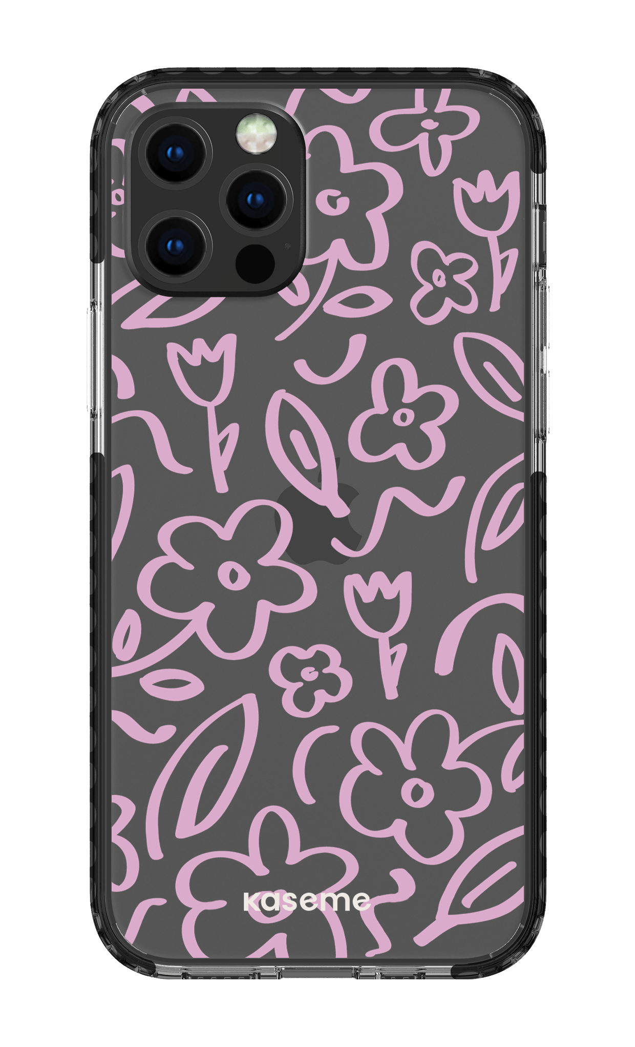 iPhone 12 pro Clear Case Black Brooklyn pink clear case -