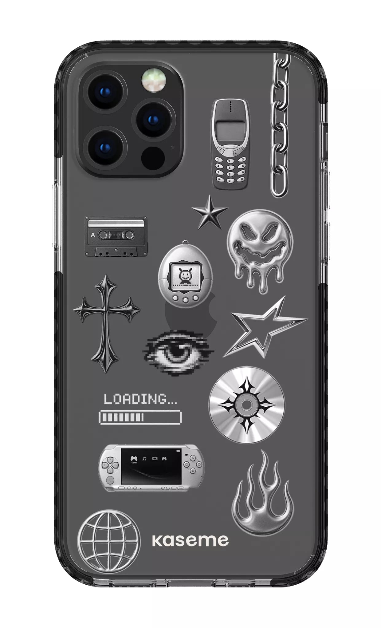 iPhone 12 pro Clear Case Black Chrome Clear Case -