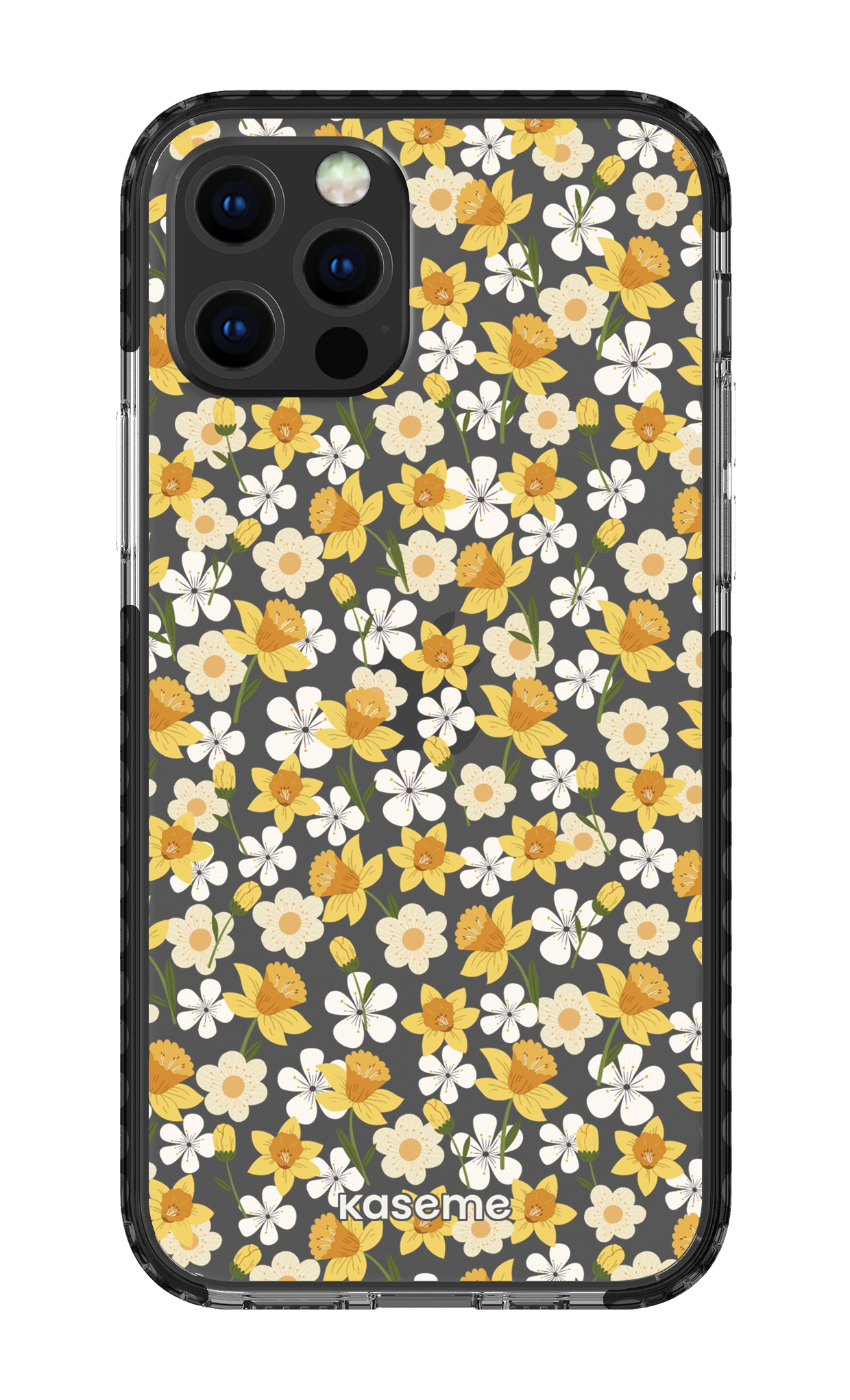 iPhone 12 pro Clear Case Black Daffodil Clear Case -