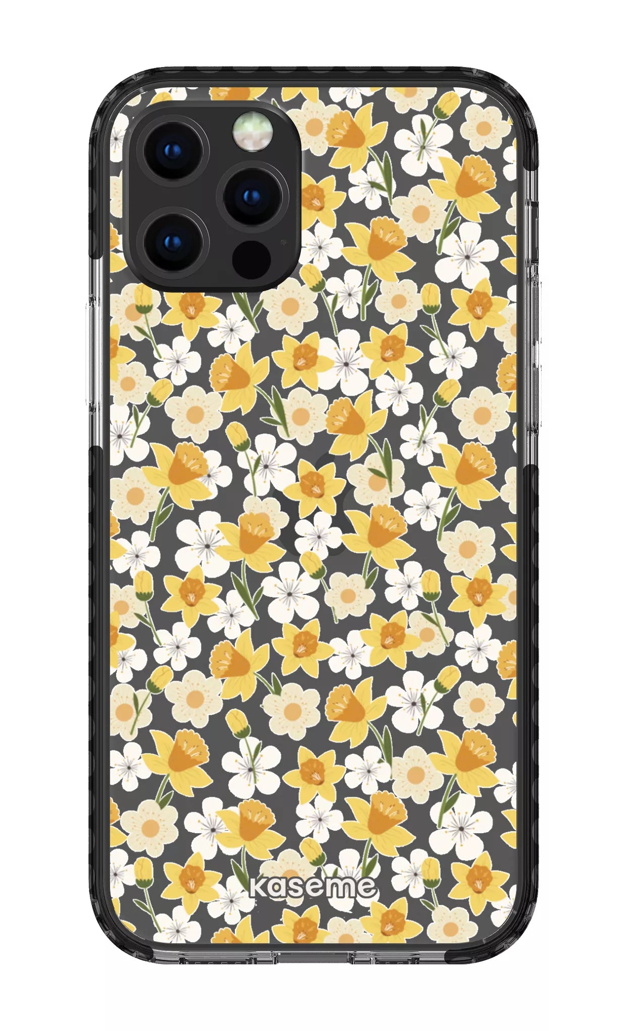 iPhone 12 pro Clear Case Black Daffodil Clear Case -
