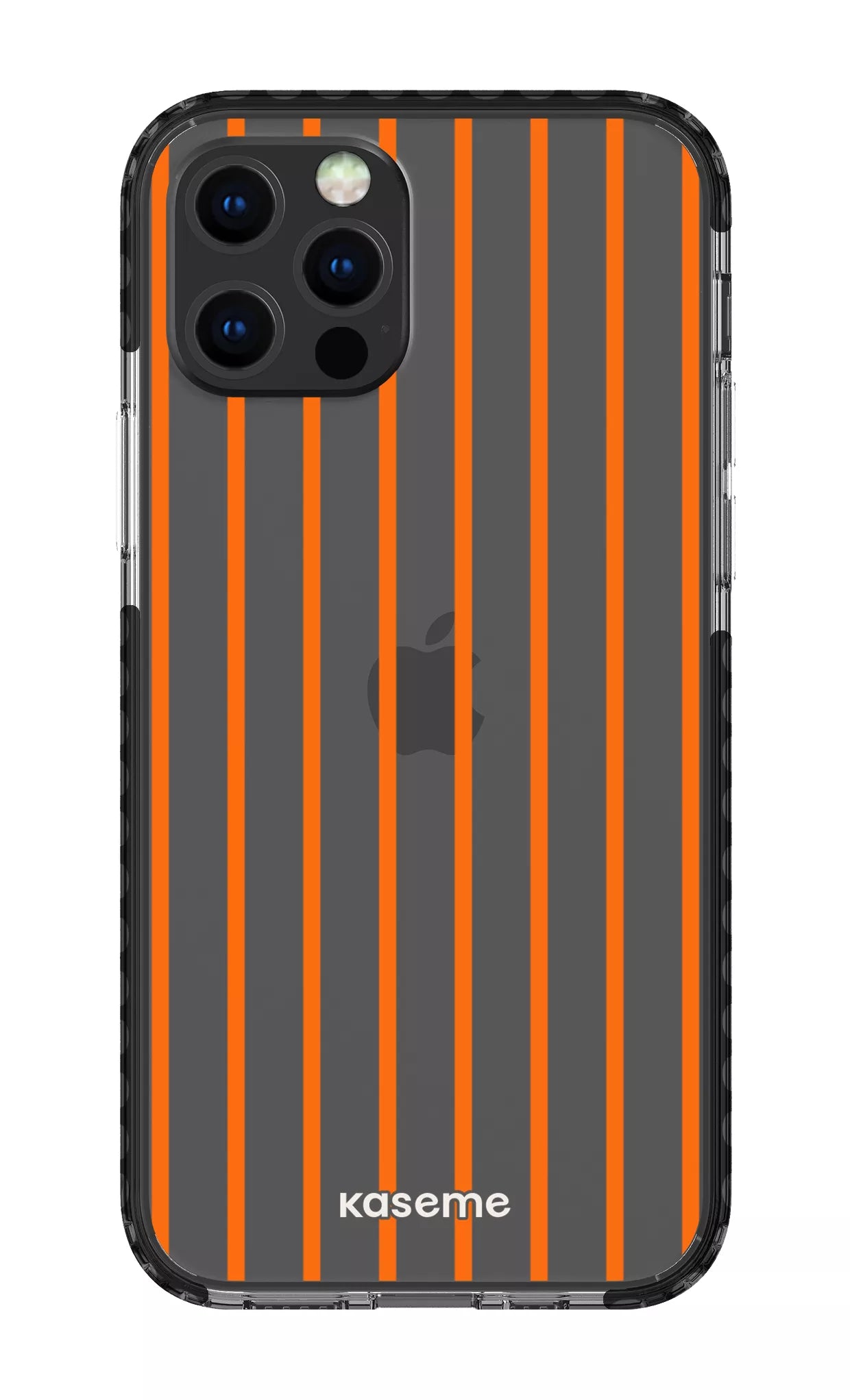 iPhone 12 pro Clear Case Black Dolce Striscia Orange Clear Case -