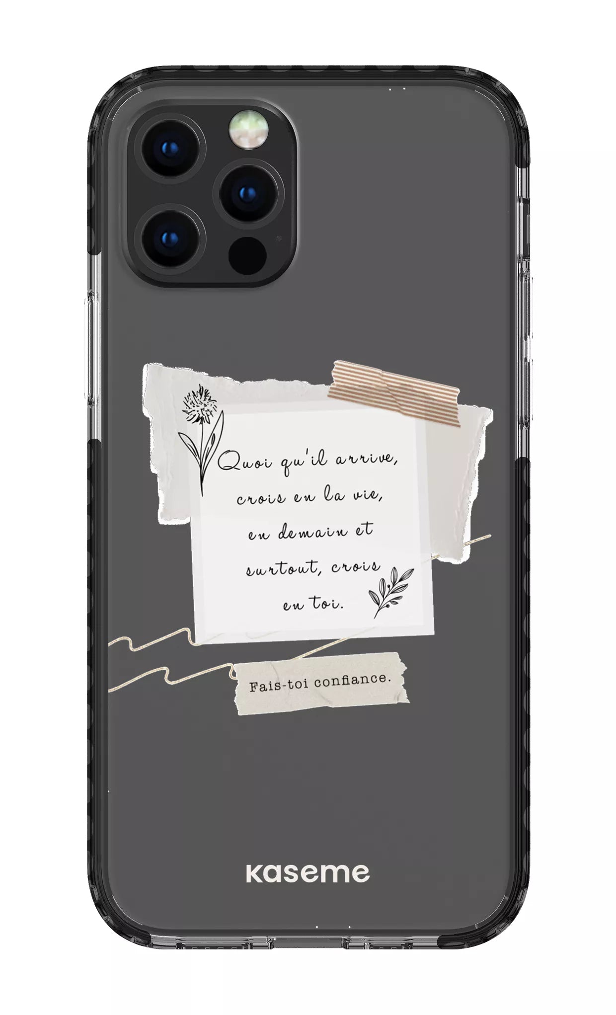 iPhone 12 pro Clear Case Black Foi Clear Case -