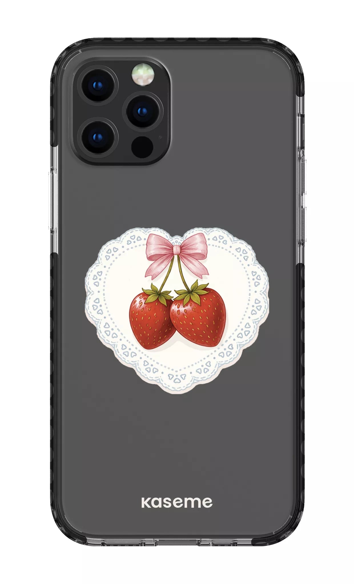 iPhone 12 pro Clear Case Black Fresa Lace Clear Case -