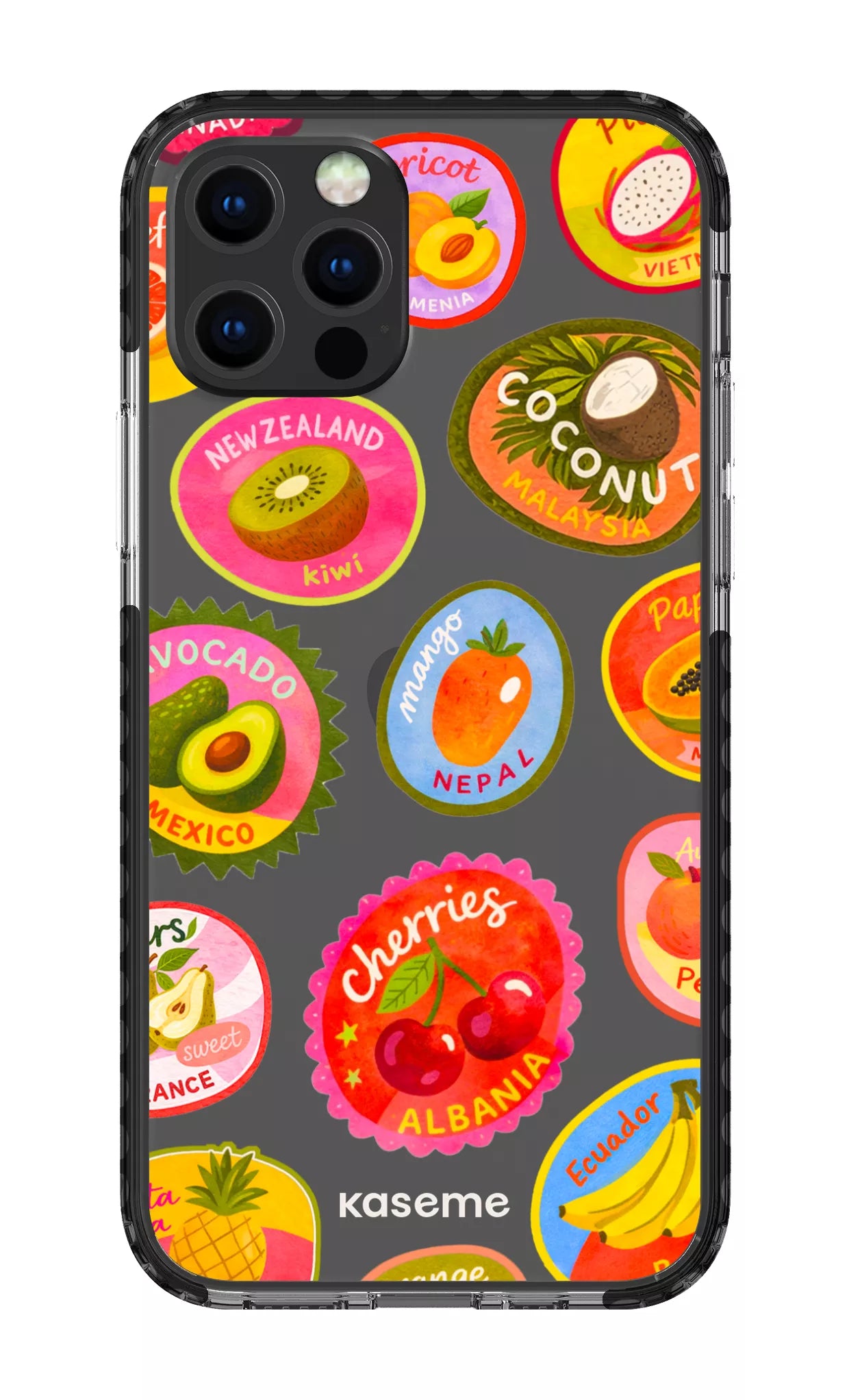 iPhone 12 pro Clear Case Black Frutti Clear Case -