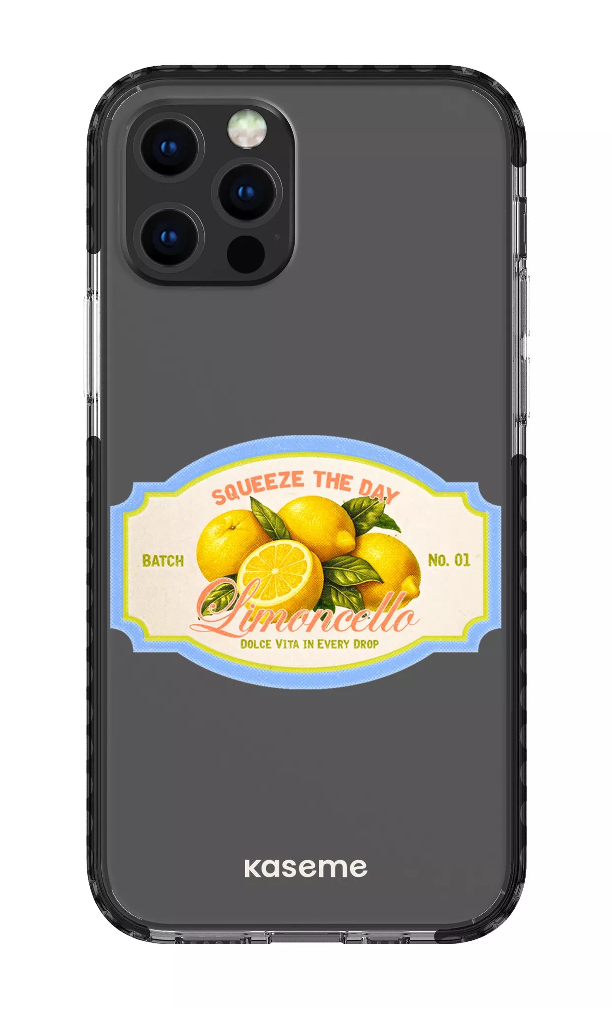 iPhone 12 pro Clear Case Black Limoncello Clear Case -