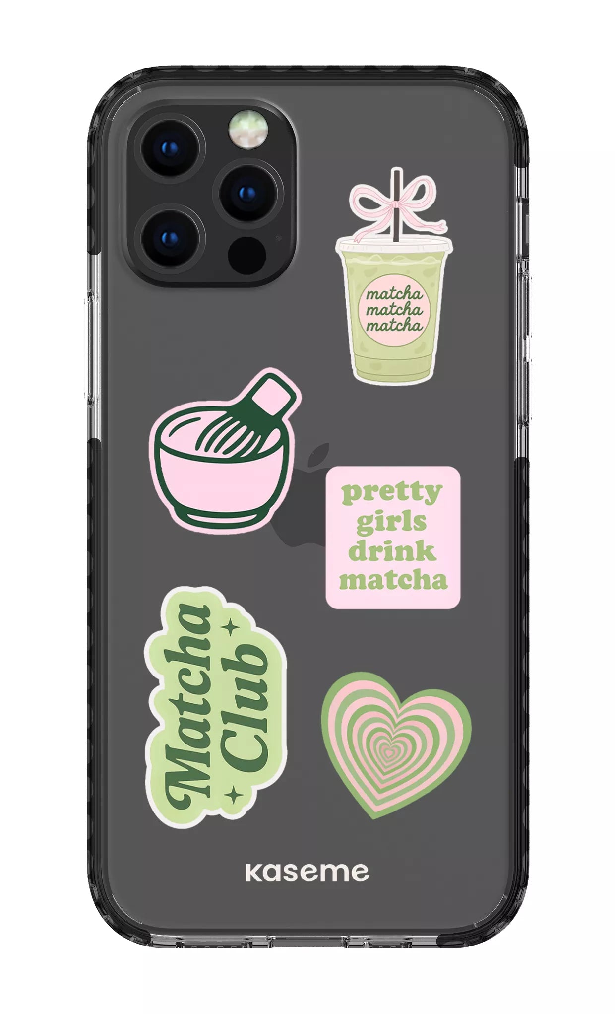 iPhone 12 pro Clear Case Black Matcha Clear Case -