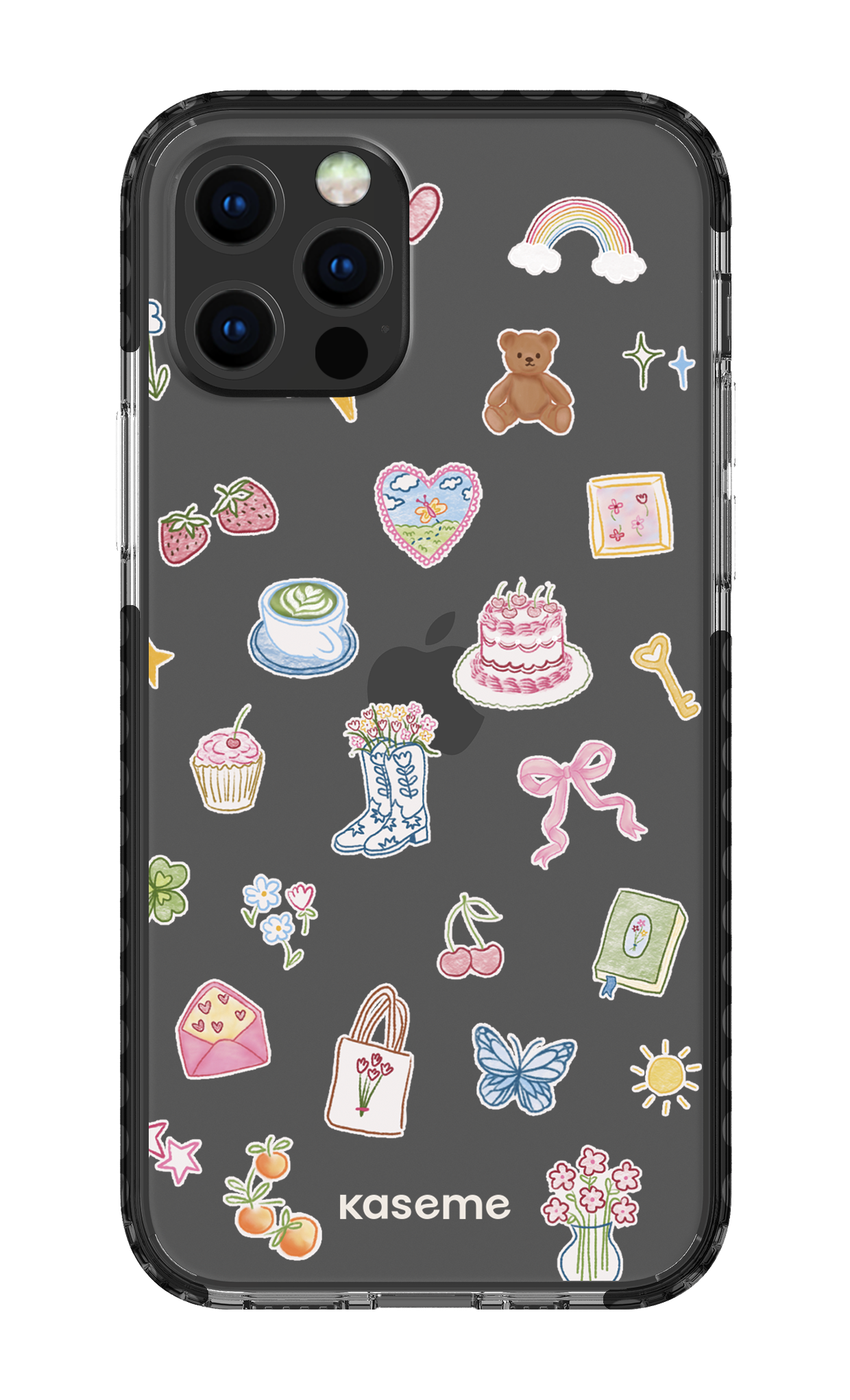 iPhone 12 pro Clear Case Black Poetry Clear Case -