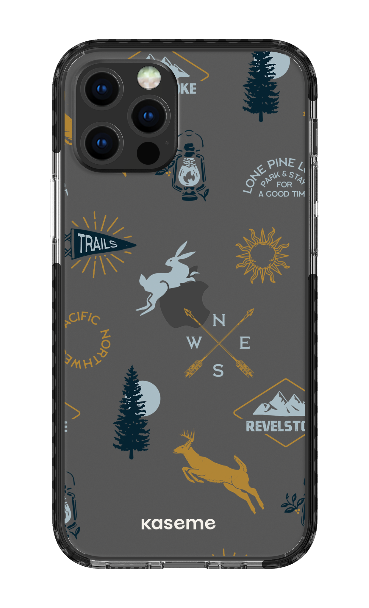 iPhone 12 pro Clear Case Black Revelstoke white clear case -