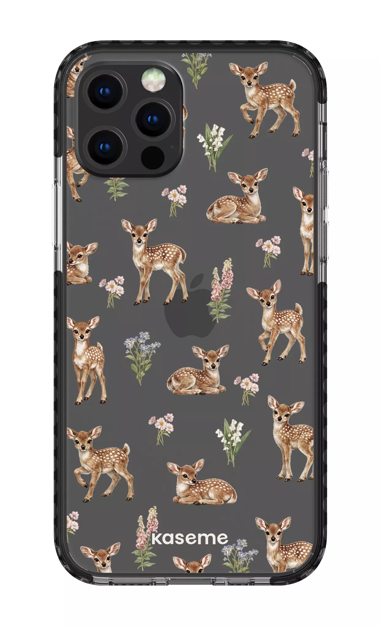 iPhone 12 pro Clear Case Black Sweet Bambi Clear Case -
