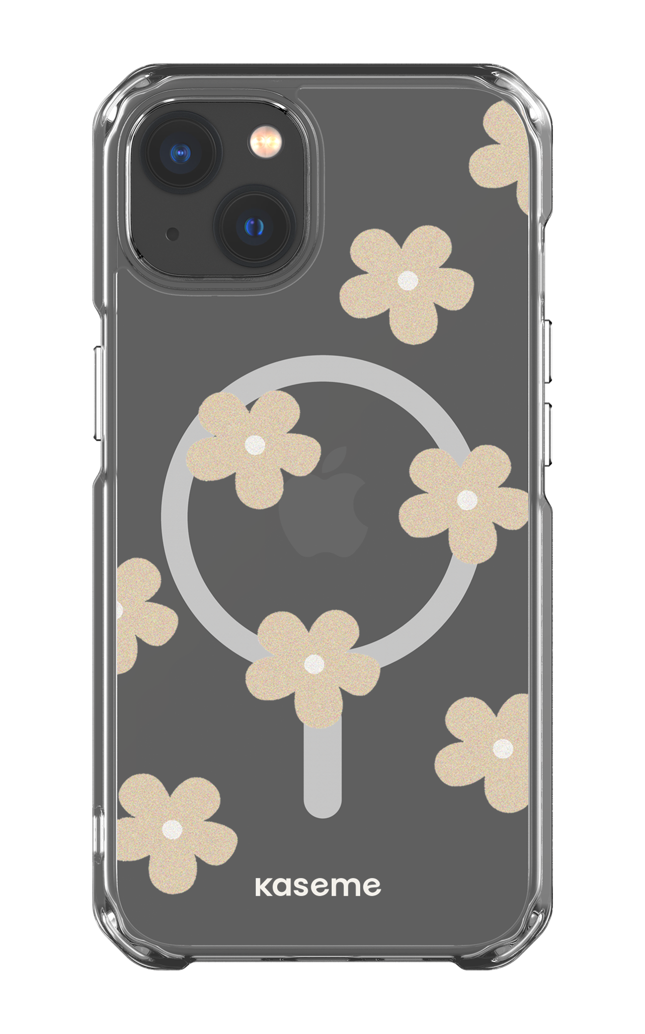 iPhone 13 Clear Case - Magsafe Woodstock Beige Clear Case -