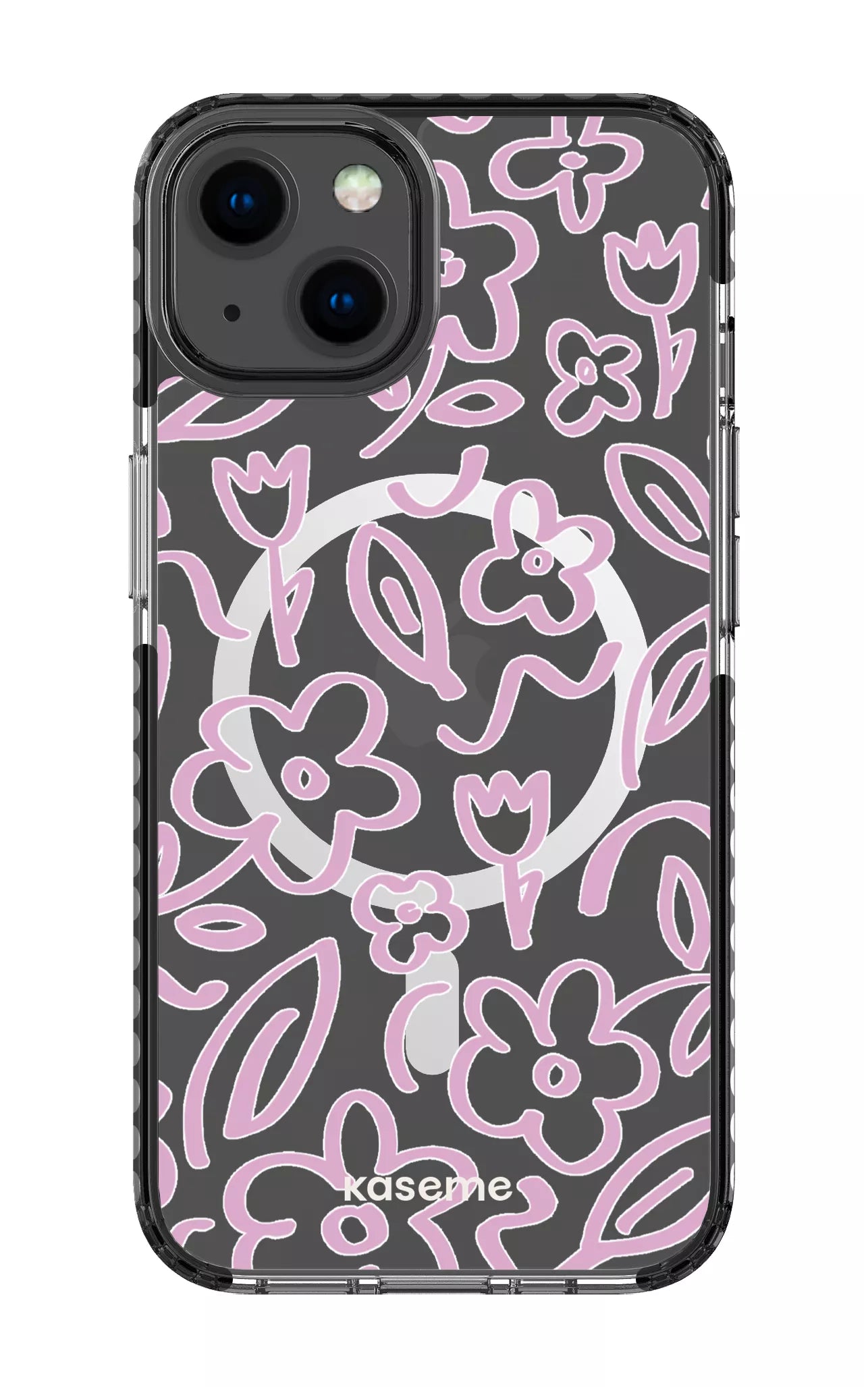 iPhone 13 Clear Case Magsafe - Black Brooklyn pink Clear Case -