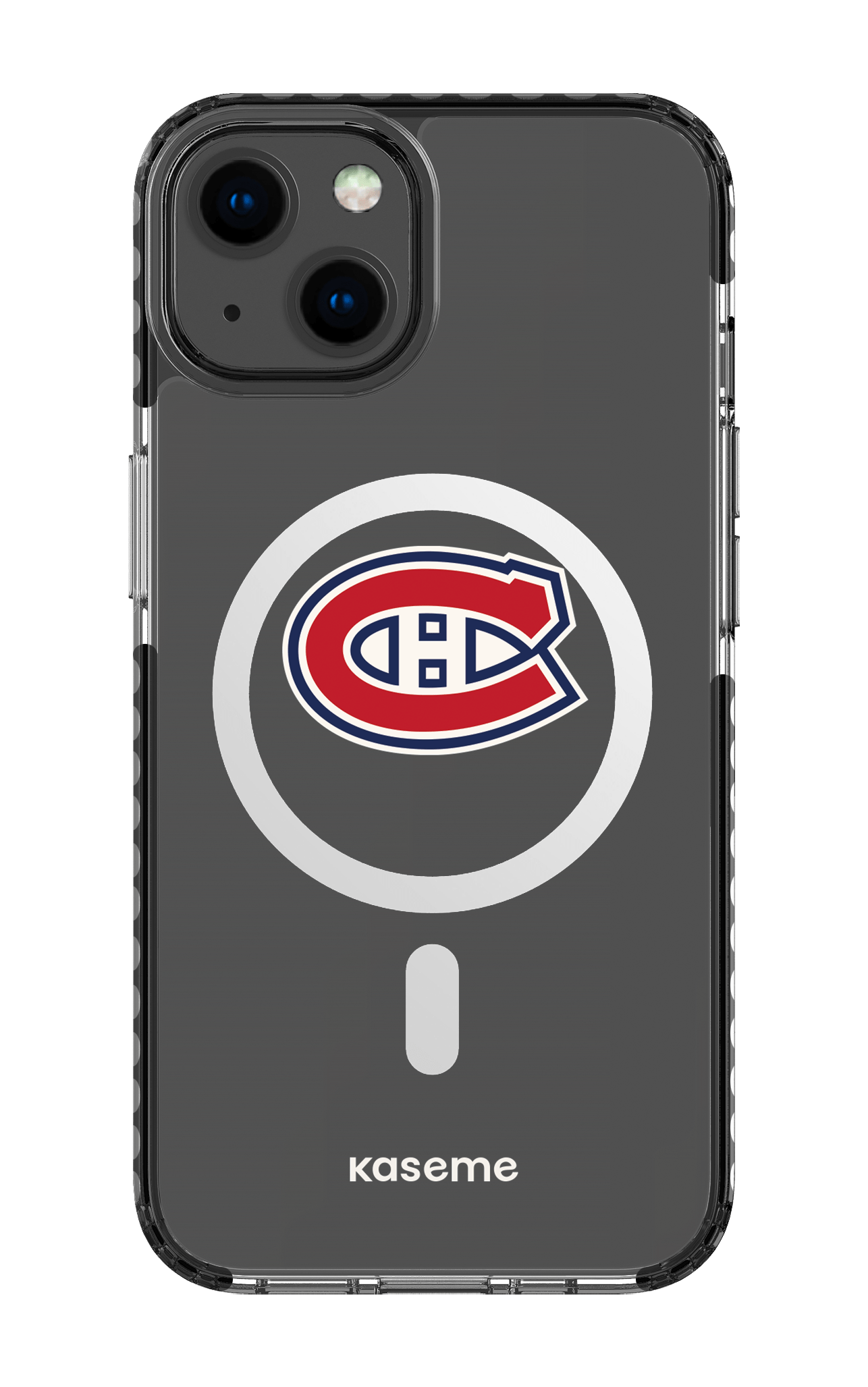 iPhone 13 Clear Case Magsafe - Black Canadiens Logo Clear -