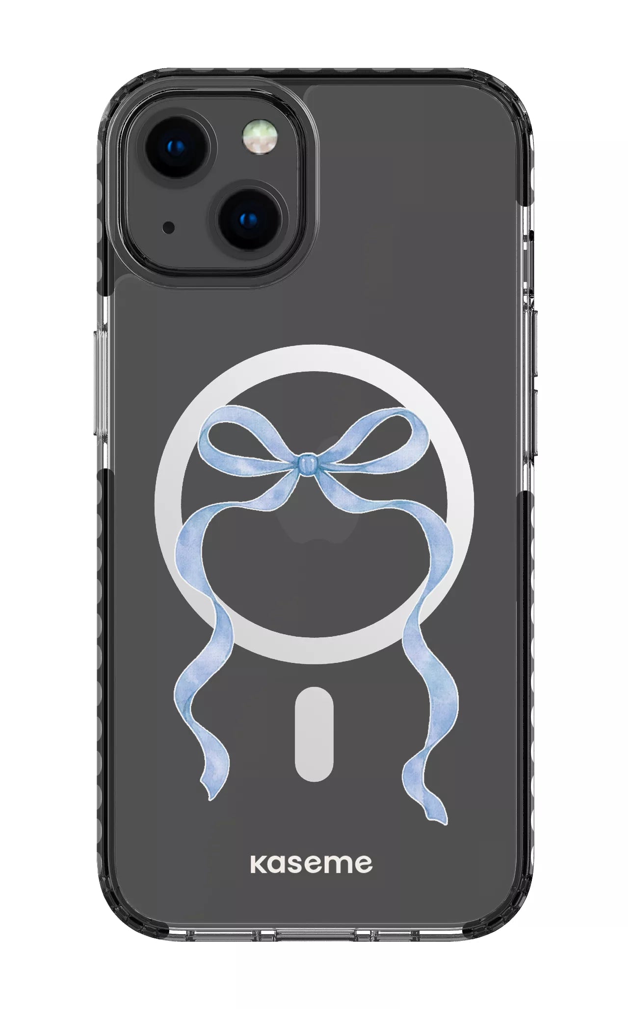 iPhone 13 Clear Case Magsafe - Black Celeste Blue Clear Case -