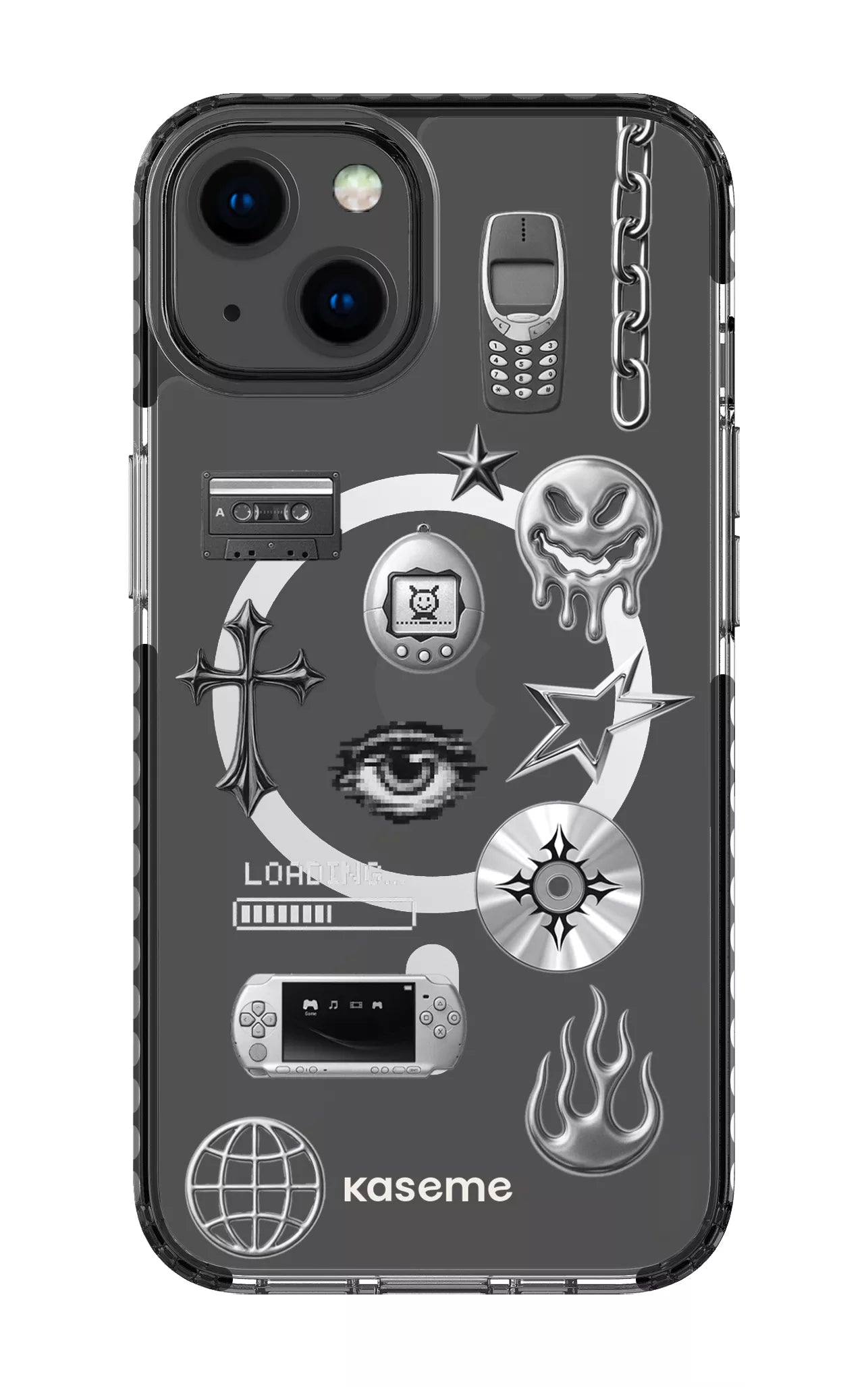 iPhone 13 Clear Case Magsafe - Black Chrome Clear Case -