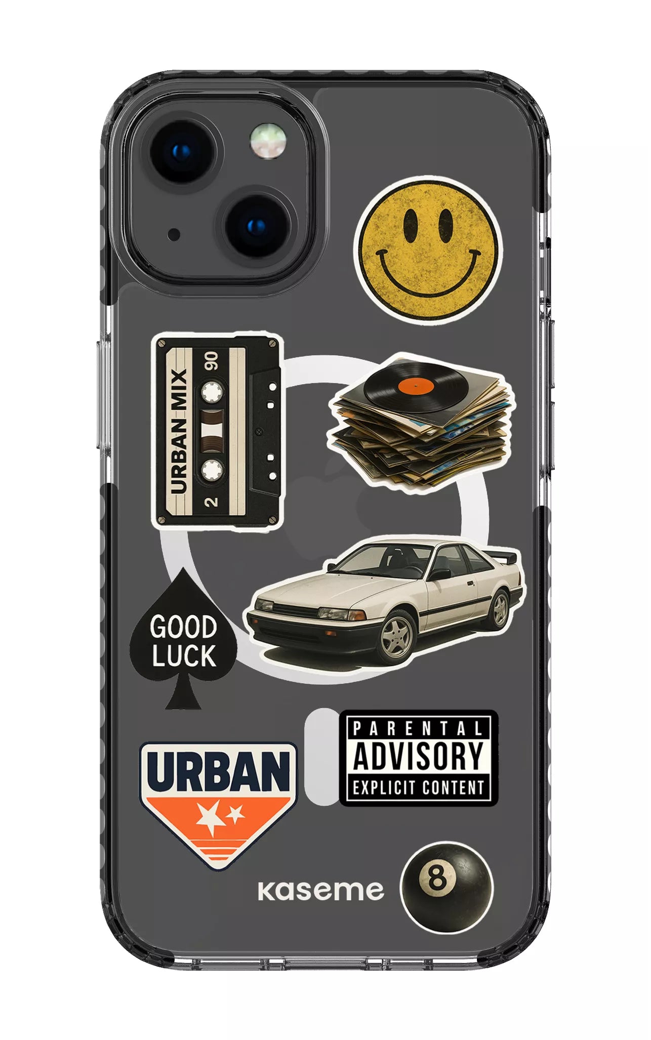 iPhone 13 Clear Case Magsafe - Black Downtown Clear Case -